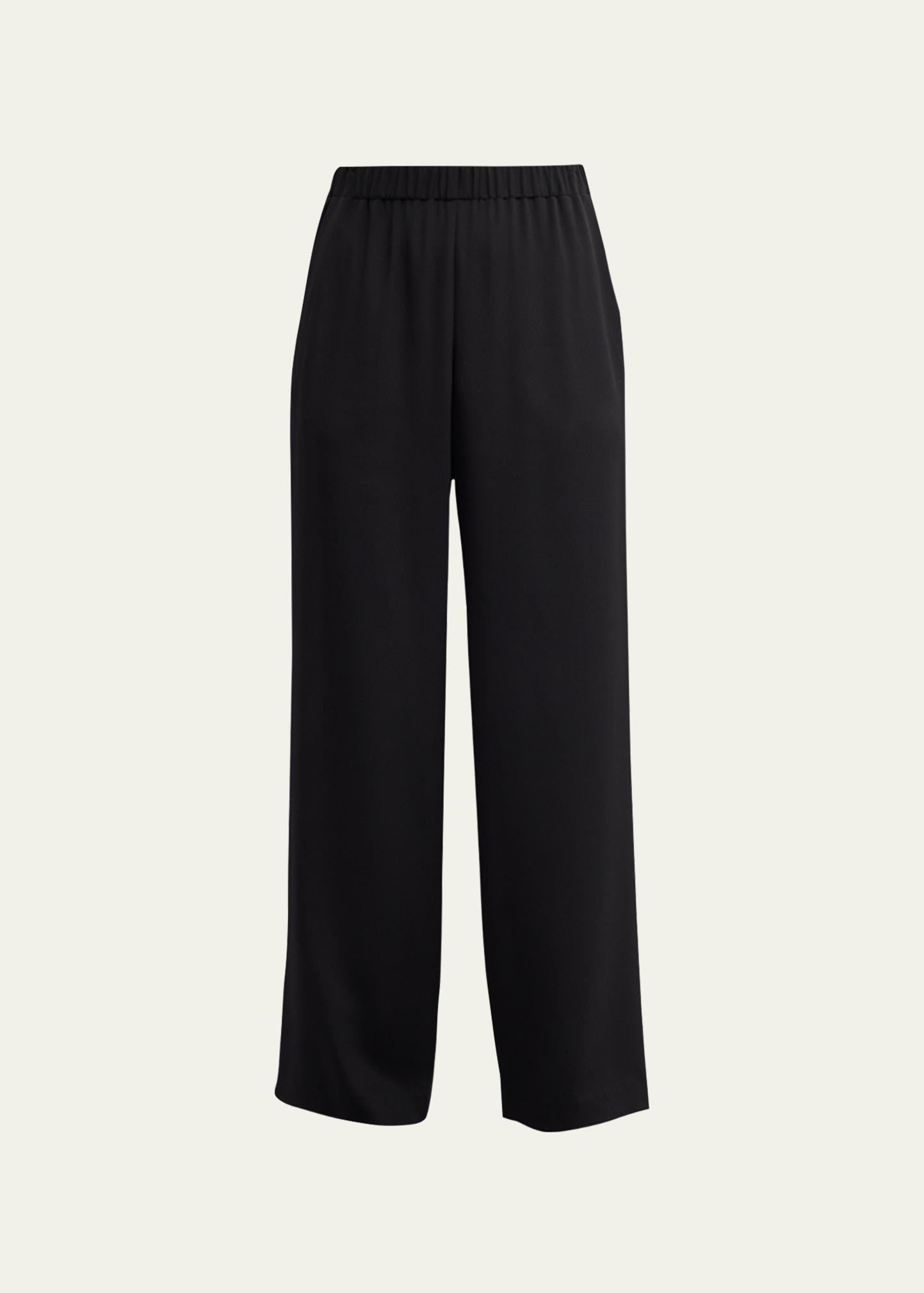 Perry Wide-Leg Stretch Silk Pants