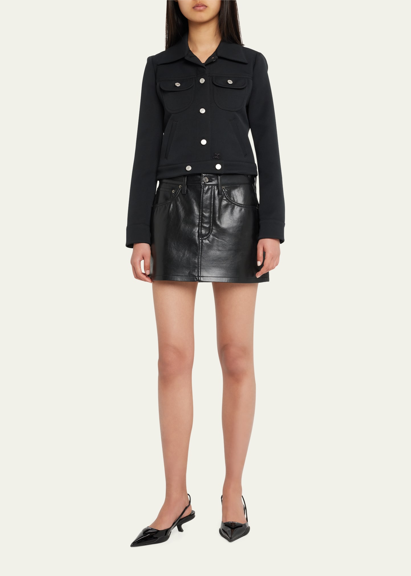 COURRÈGES LONG-SLEEVE TWILL COLLARED TRUCKER JACKET