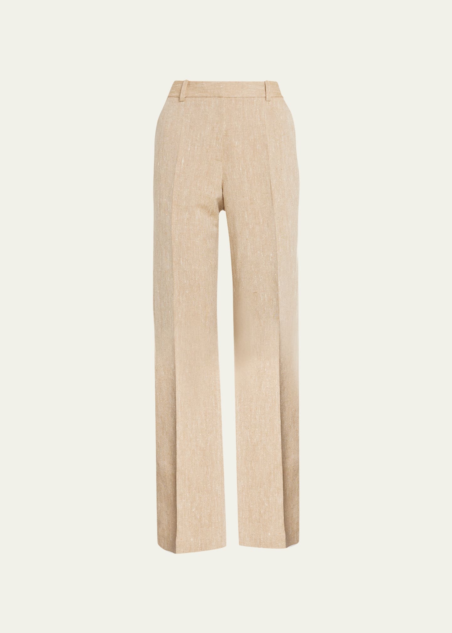 Gates Straight-Leg Linen-Silk Pants