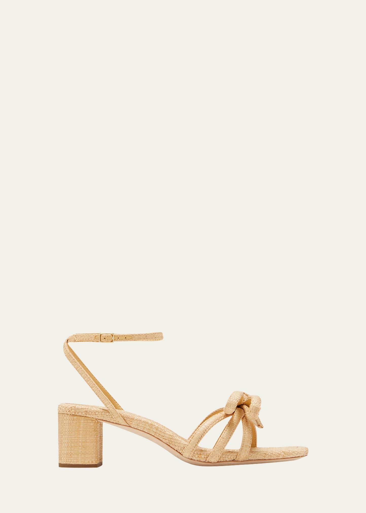 LOEFFLER RANDALL MIKEL RAFFIA BLOCK-HEEL SANDALS WITH TUBULAR BOW