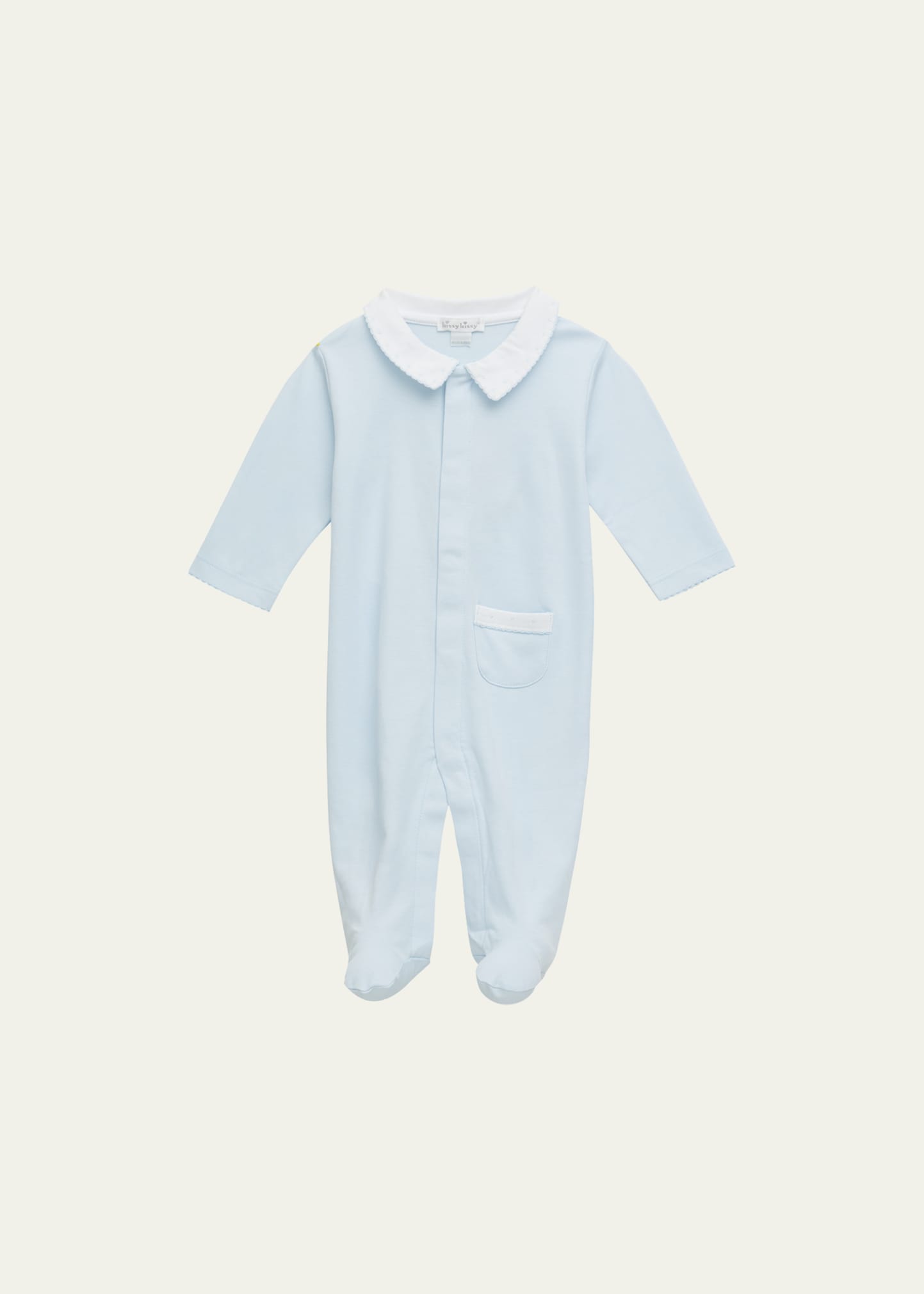 Kissy Kissy Kid's New Beginnings Collared Footie In Light Blue