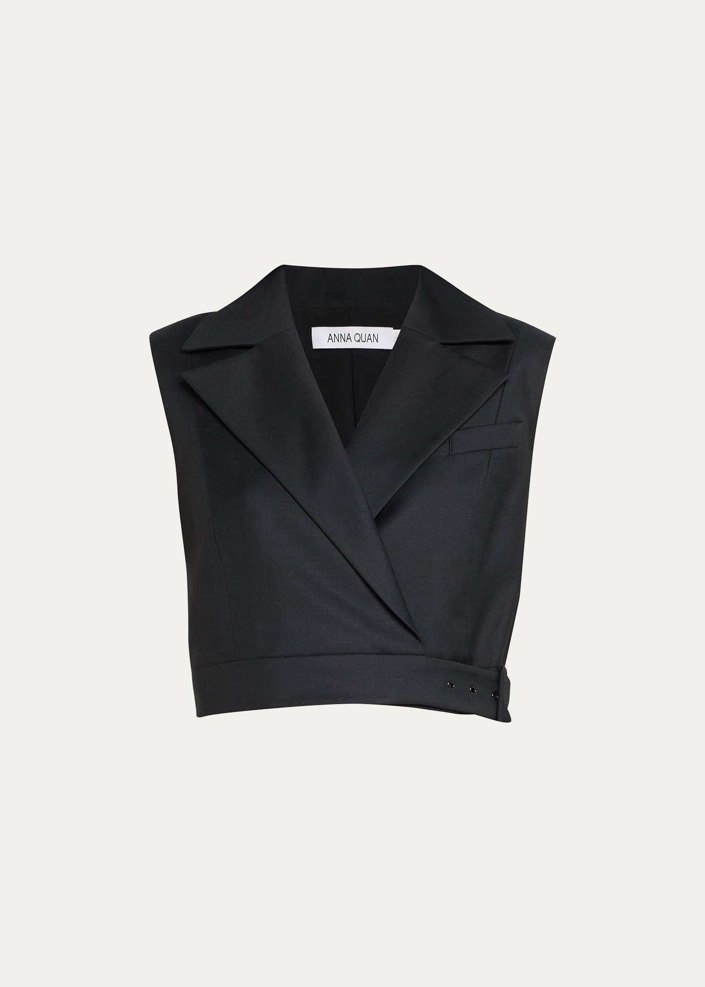 Anna Quan Sybil Tailored Crop Vest In Black