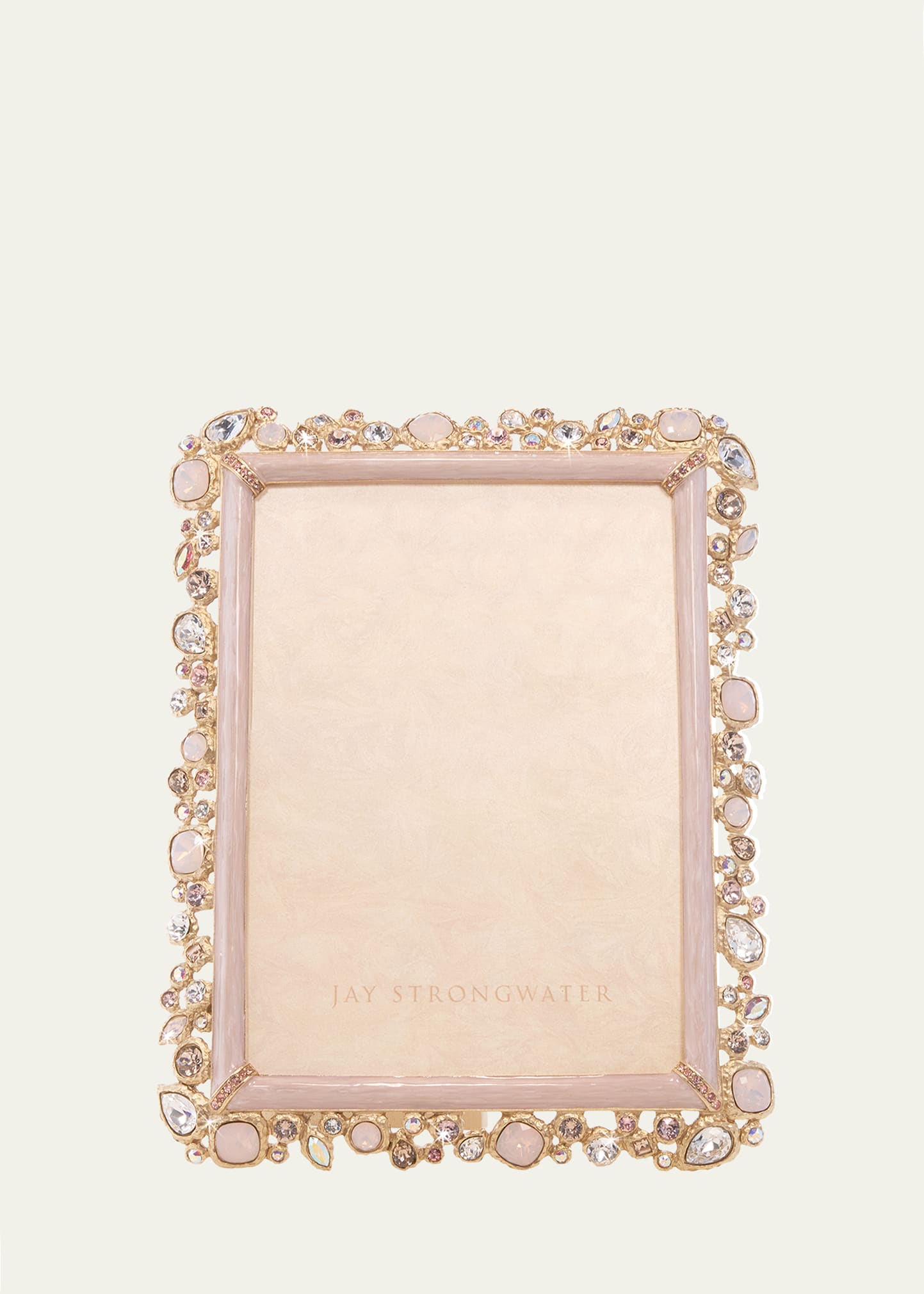 Jay Strongwater Classics Leslie Bejewleled 5" X 7" Frame In Baby Pink