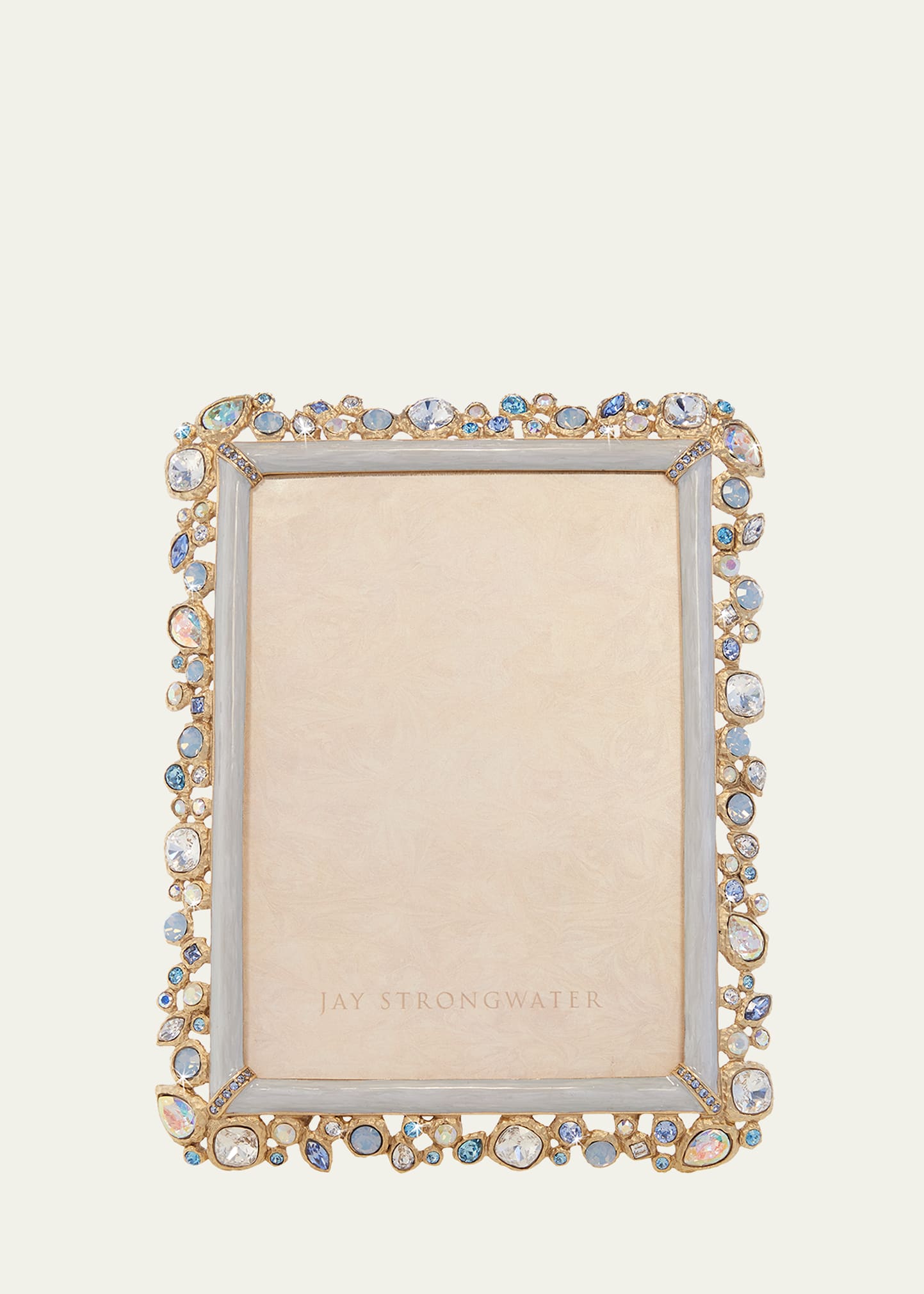 Jay Strongwater Classics Leslie Bejewleled 5" X 7" Frame In Baby Blue