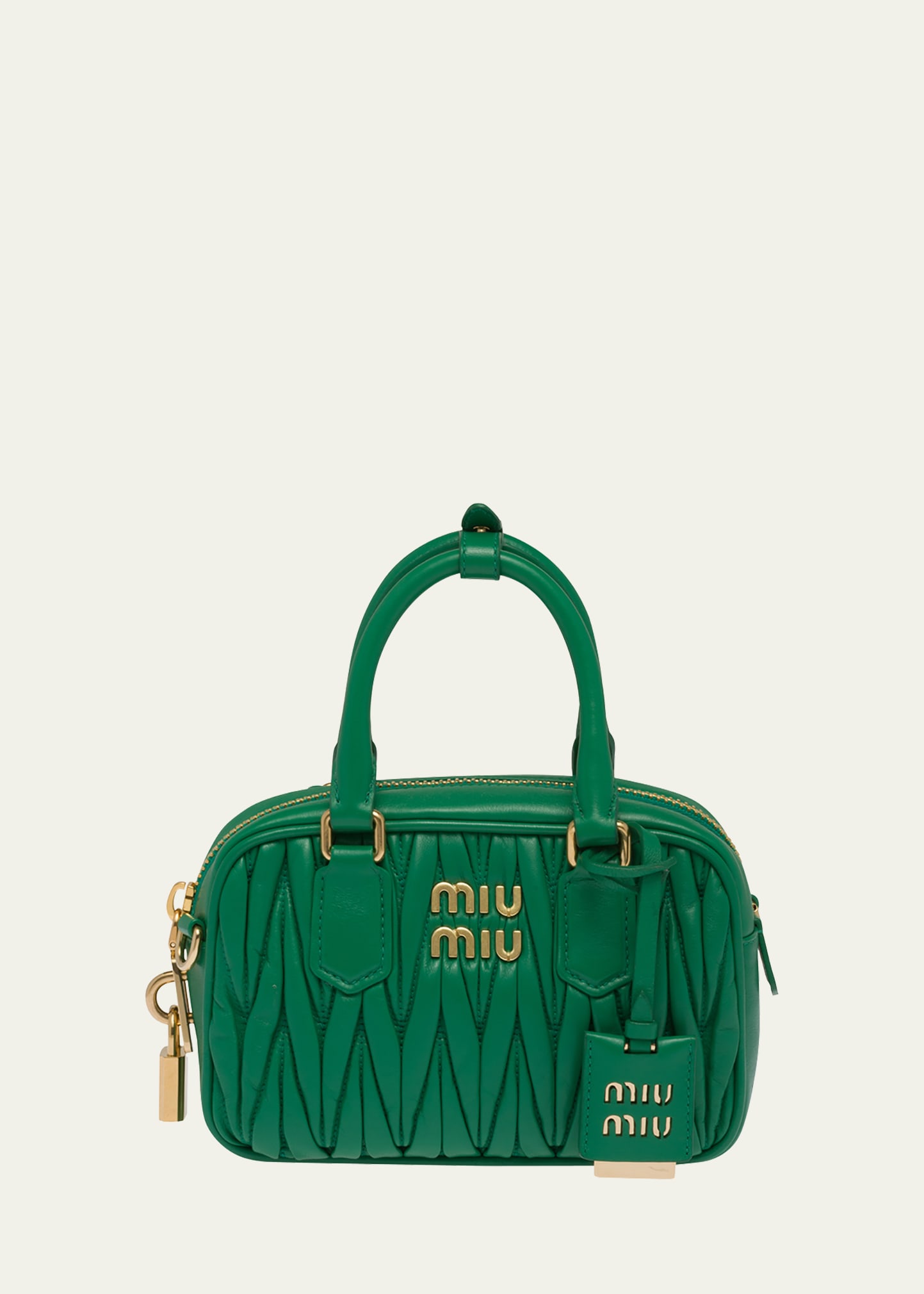 Miu Miu Matelasse Nappa Leather Small Crossbody Bag In F0458 Mango