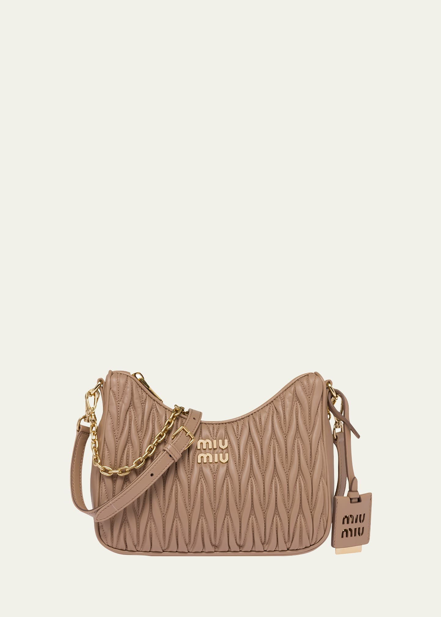 Miu Miu Matelasse Leather Crossbody Bag In F0770 Cammeo ModeSens
