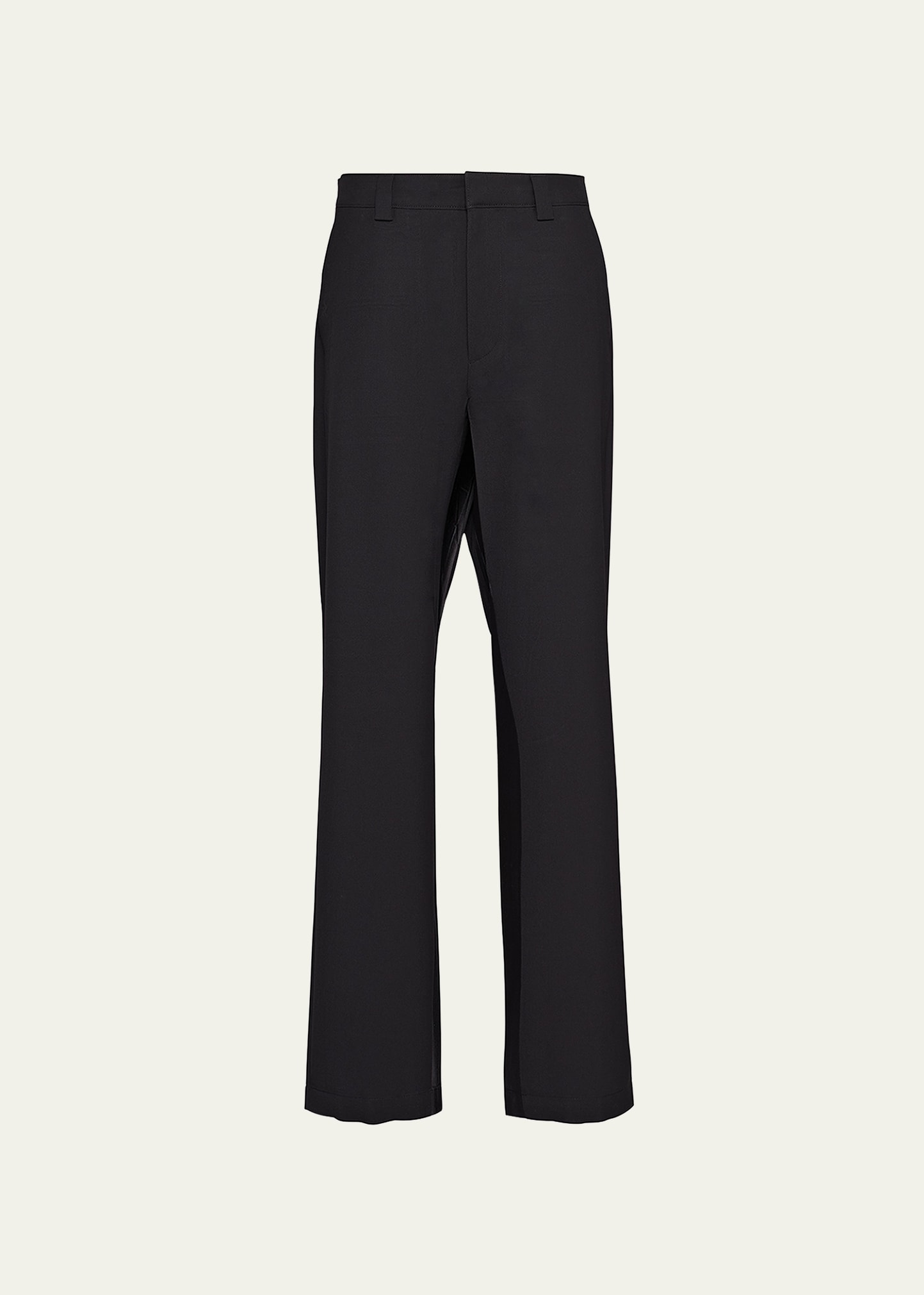 Prada Mens Black Logo-embellished Stretch-woven Trousers In Nero