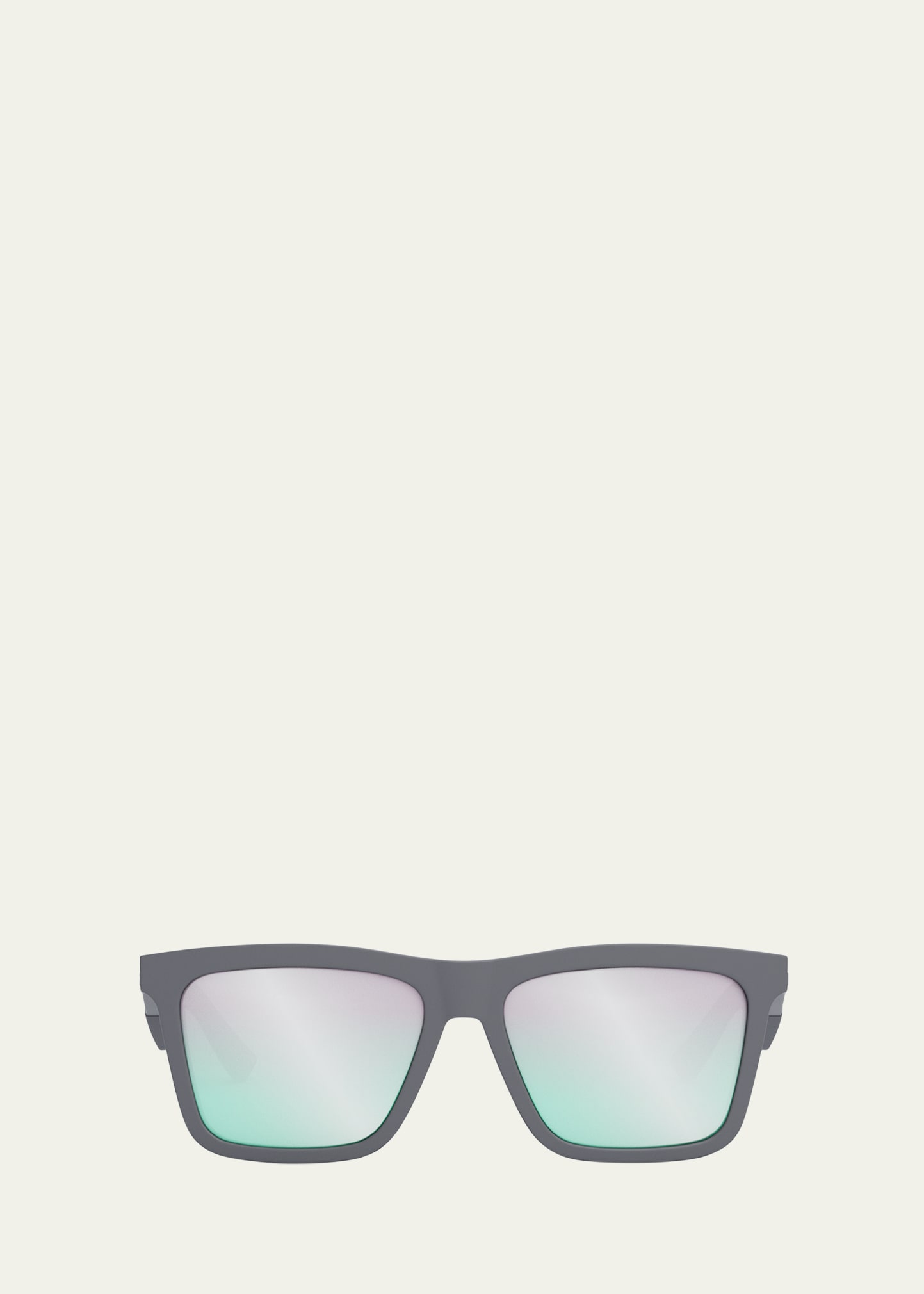 Dior 56mm Rectangular Sunglasses In Grey/other/green