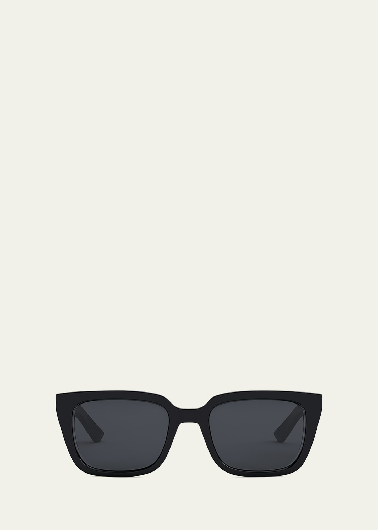 Shop Dior Men's  B27 S2i Rubber Logo Square Sunglasses In Shiny Black Smoke