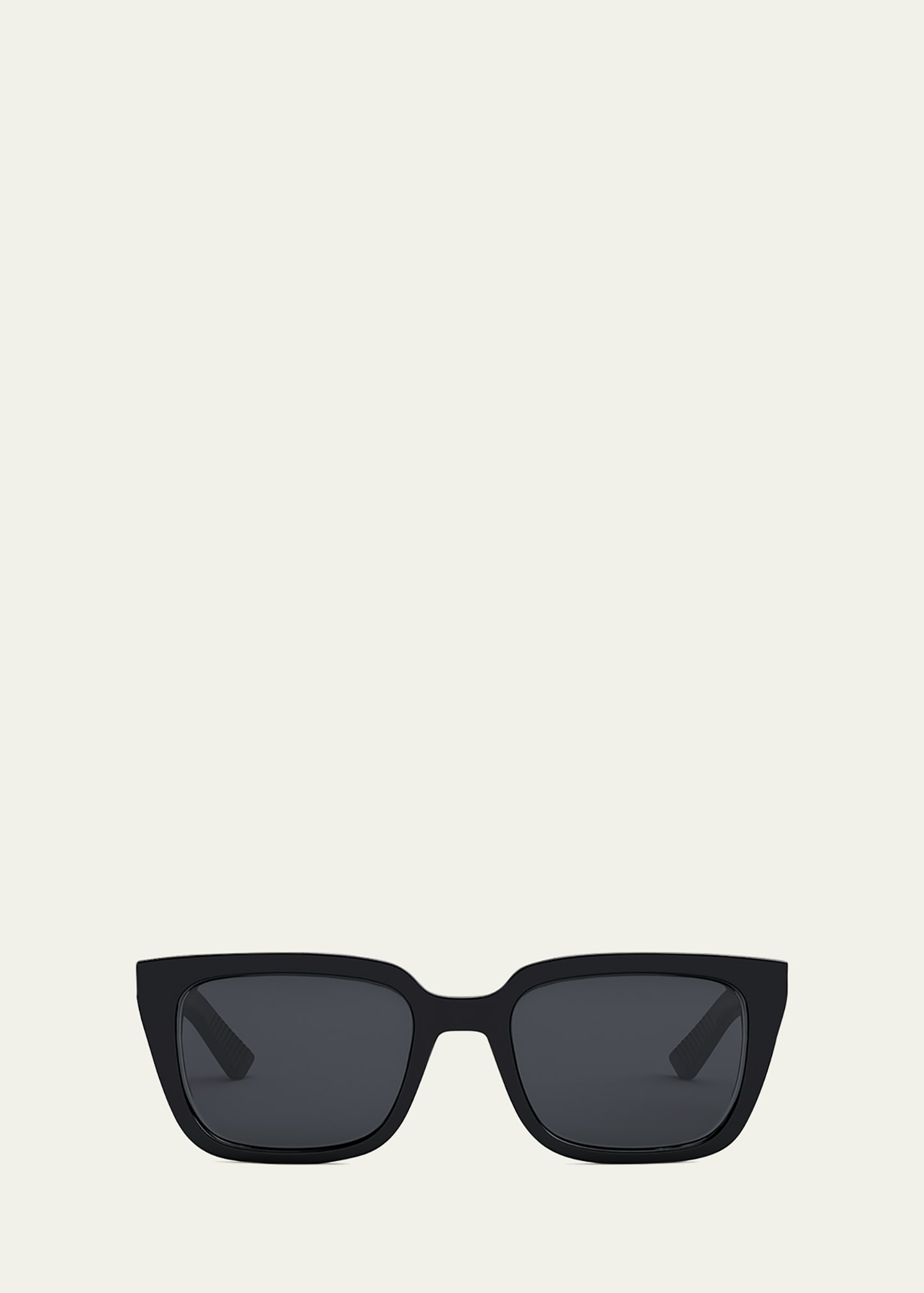 Dior 55mm Square Sunglasses In Shiny Black Smoke