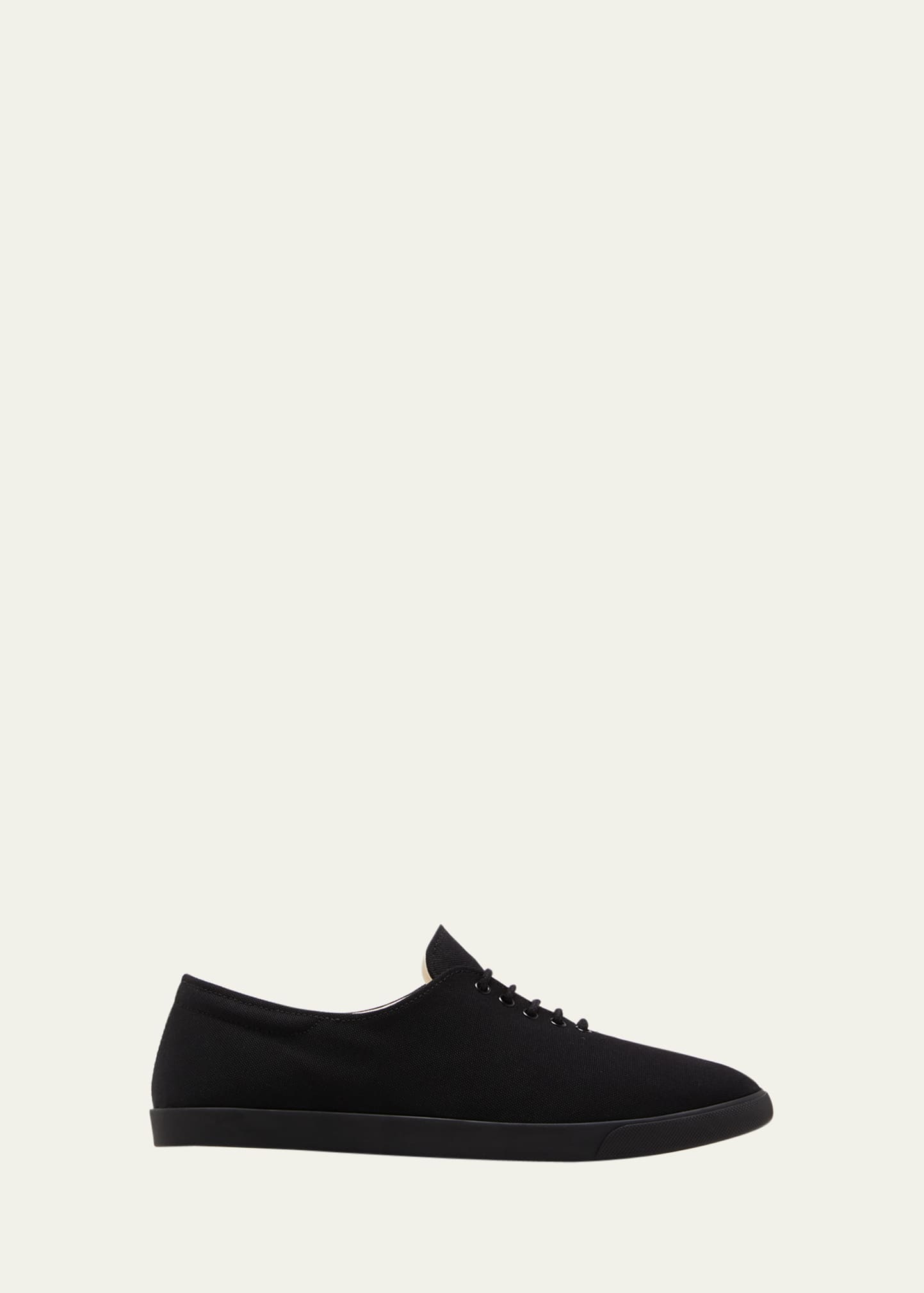 The Row Sam Canvas Low-top Sneakers In Black