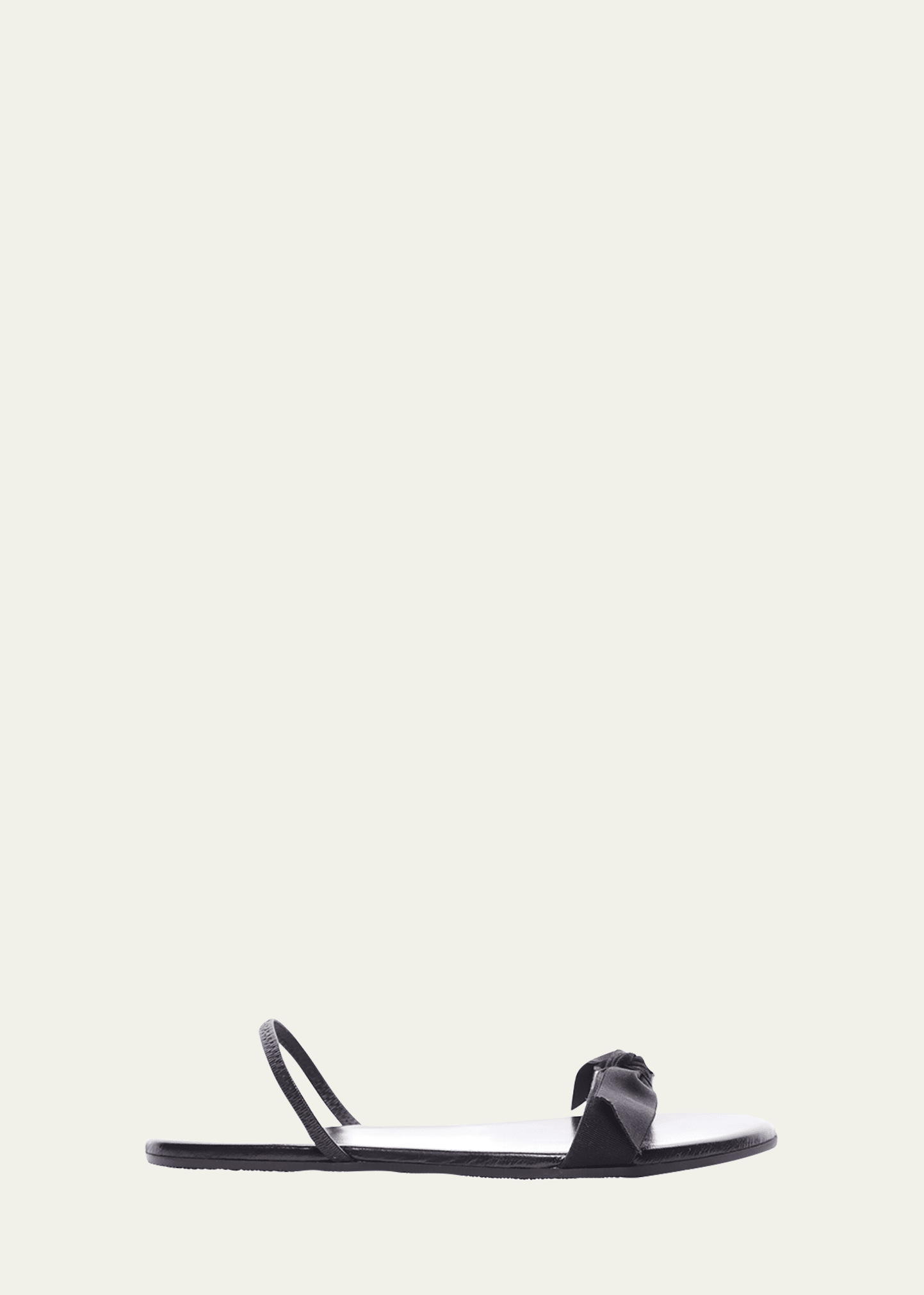 The Row Bow Flat Slingback Sandals In Blk Black