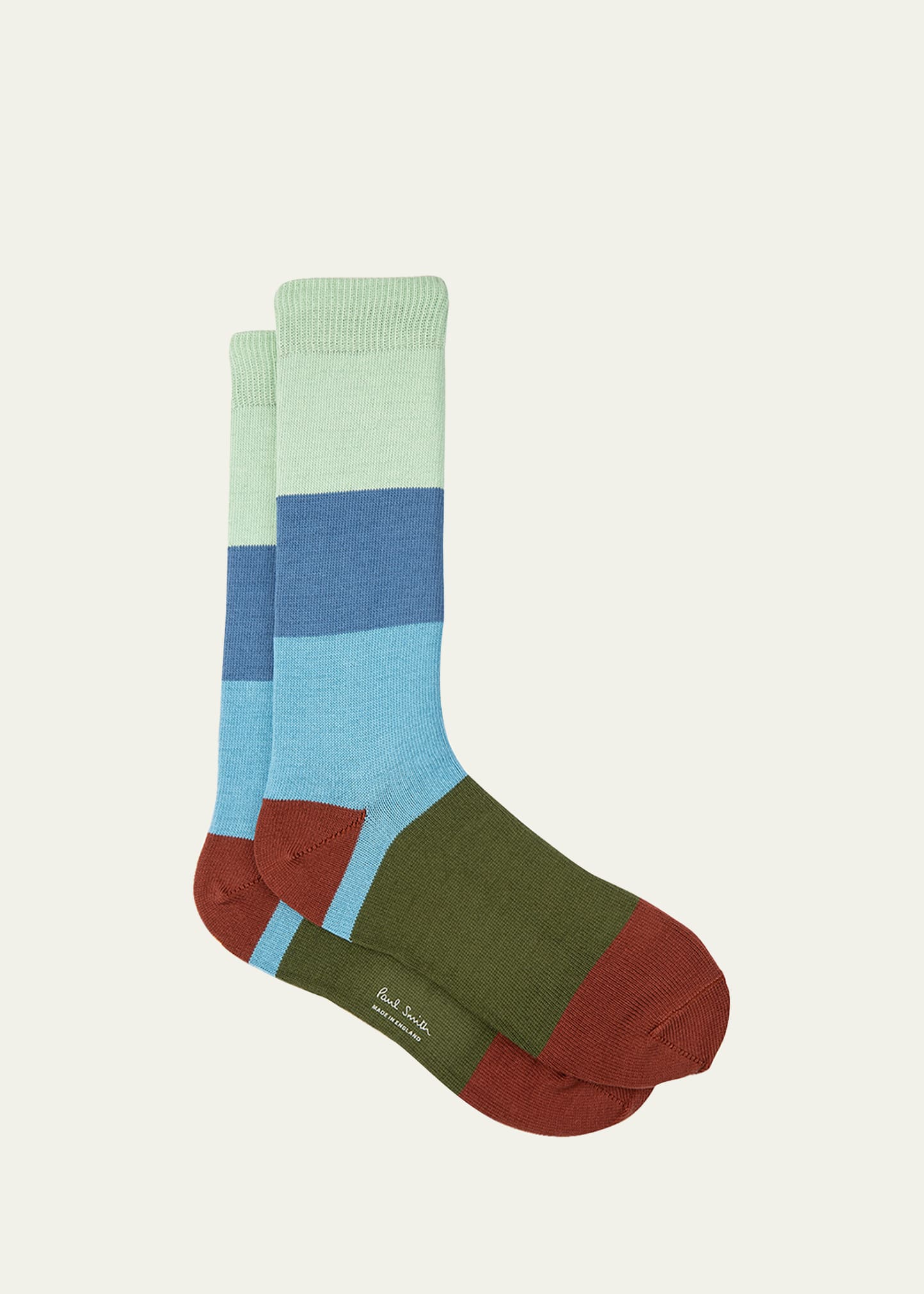 Paul Smith Men's Color Block Crew Socks In 33