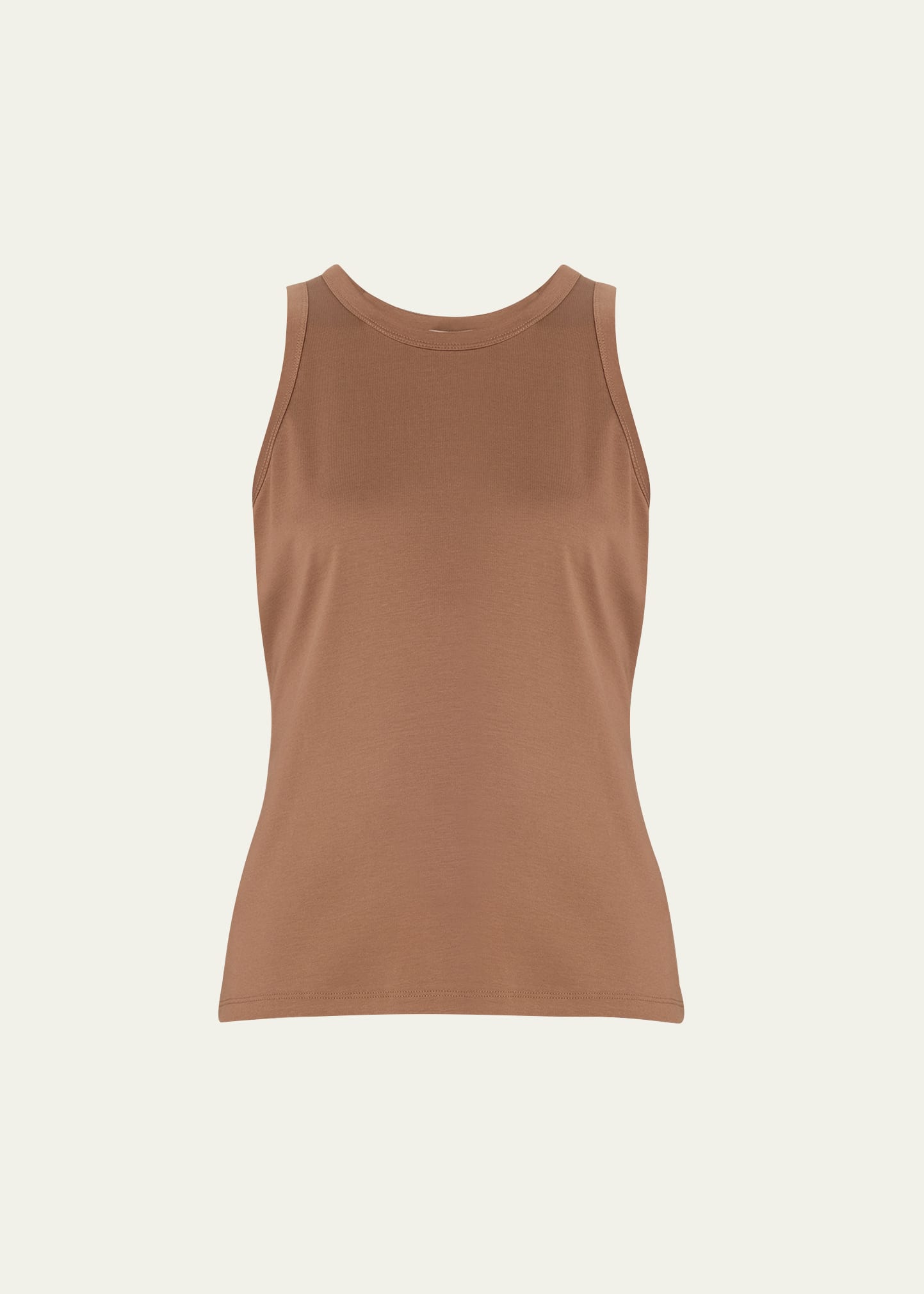 Lafayette 148 Swiss Cotton Rib Racerback Tank In Deep Acorn