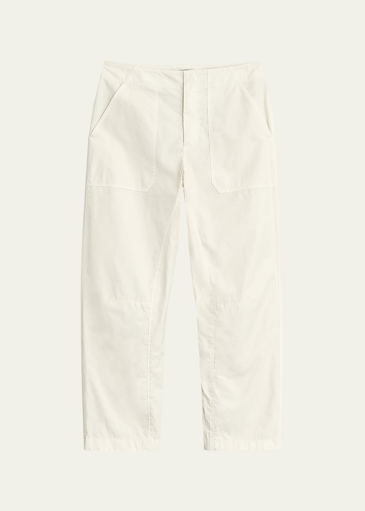Rag & Bone Leyton Crop Cotton Work Pants In Ivory