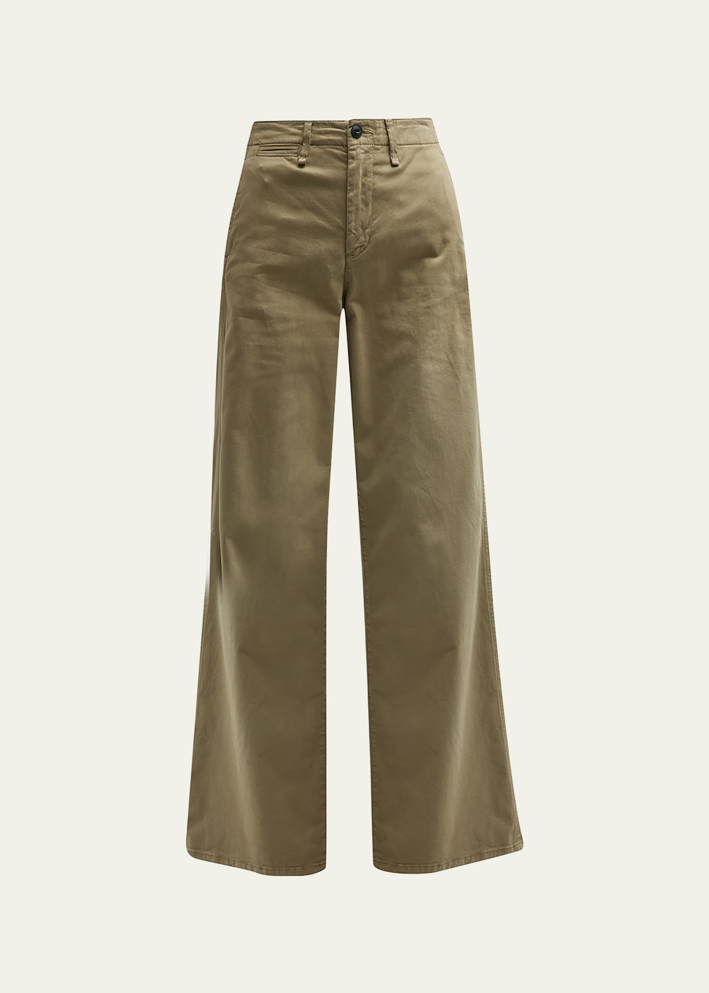 Shop Rag & Bone Sofie Wide-leg Chino Pants In Khaki