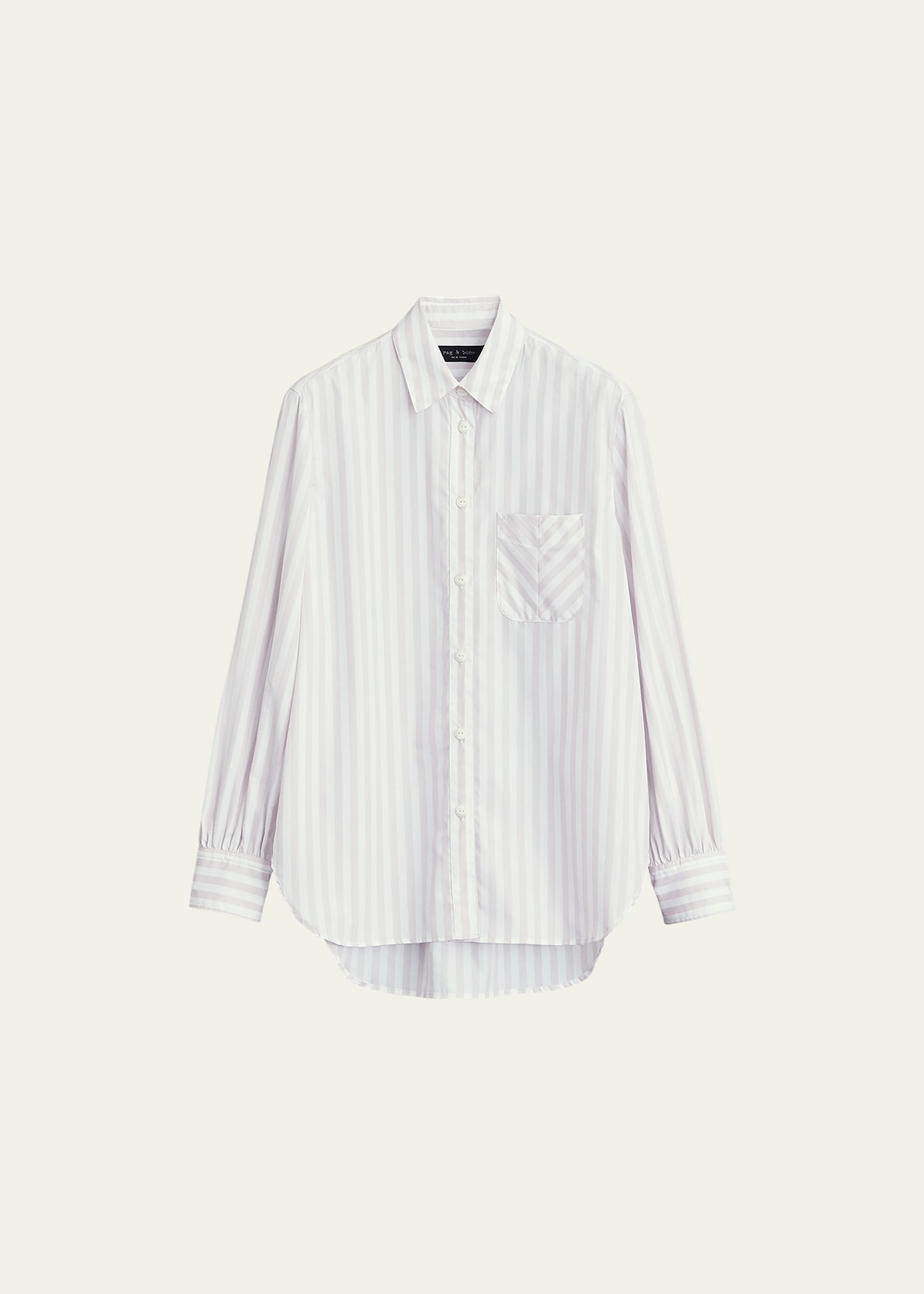 Rag & Bone Maxine Stripe Cotton Button-up Shirt In Lavndrstrp