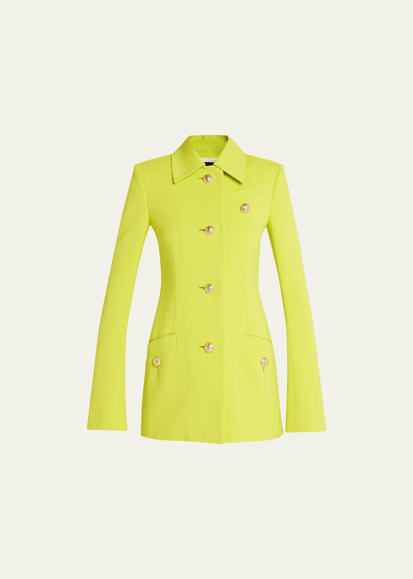 Proenza Schouler Viscose Suiting Blazer Jacket With Detail Buttons In Sulphur