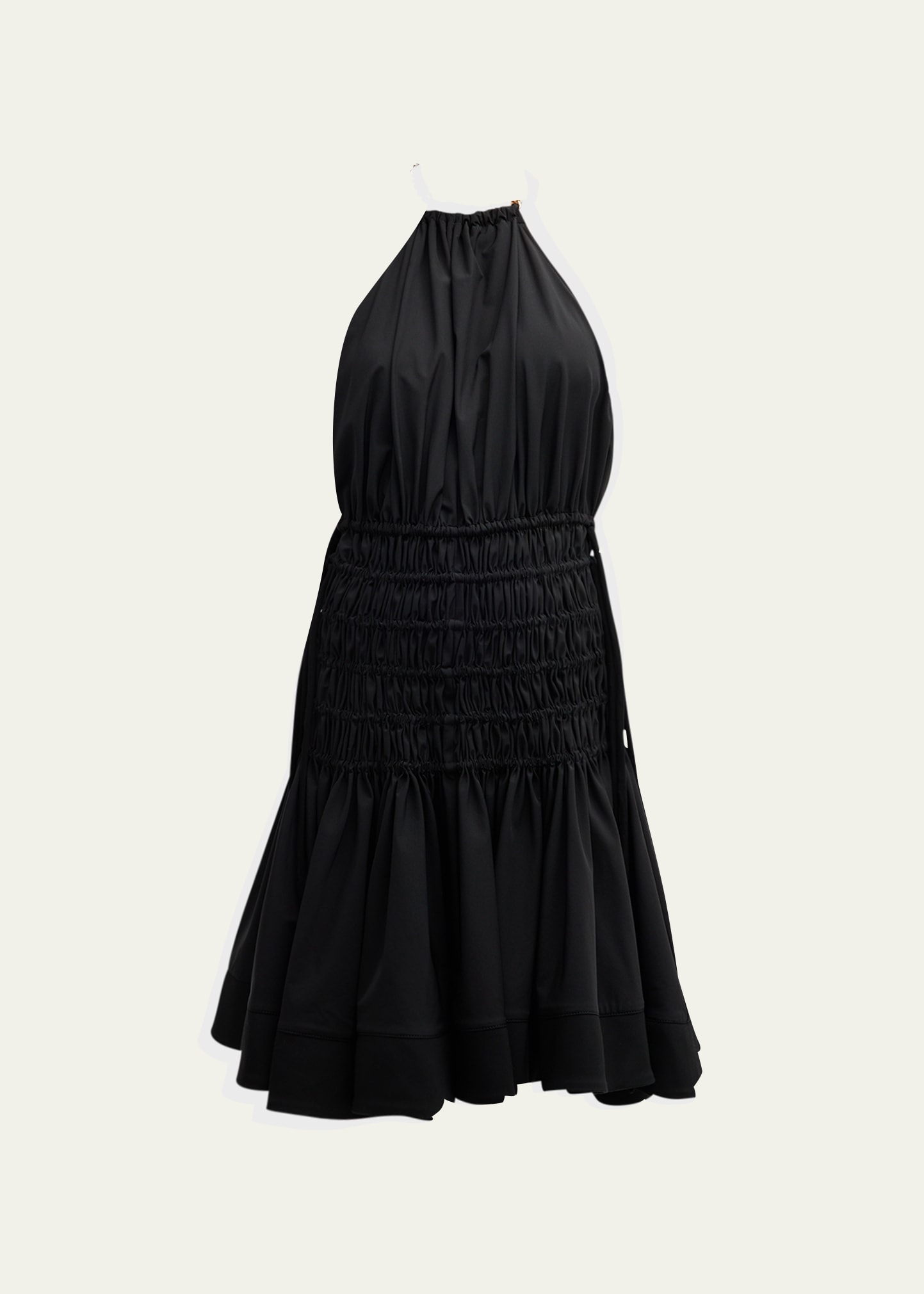 PROENZA SCHOULER RUCHED HALTER DRESS WITH CHAIN COLLAR