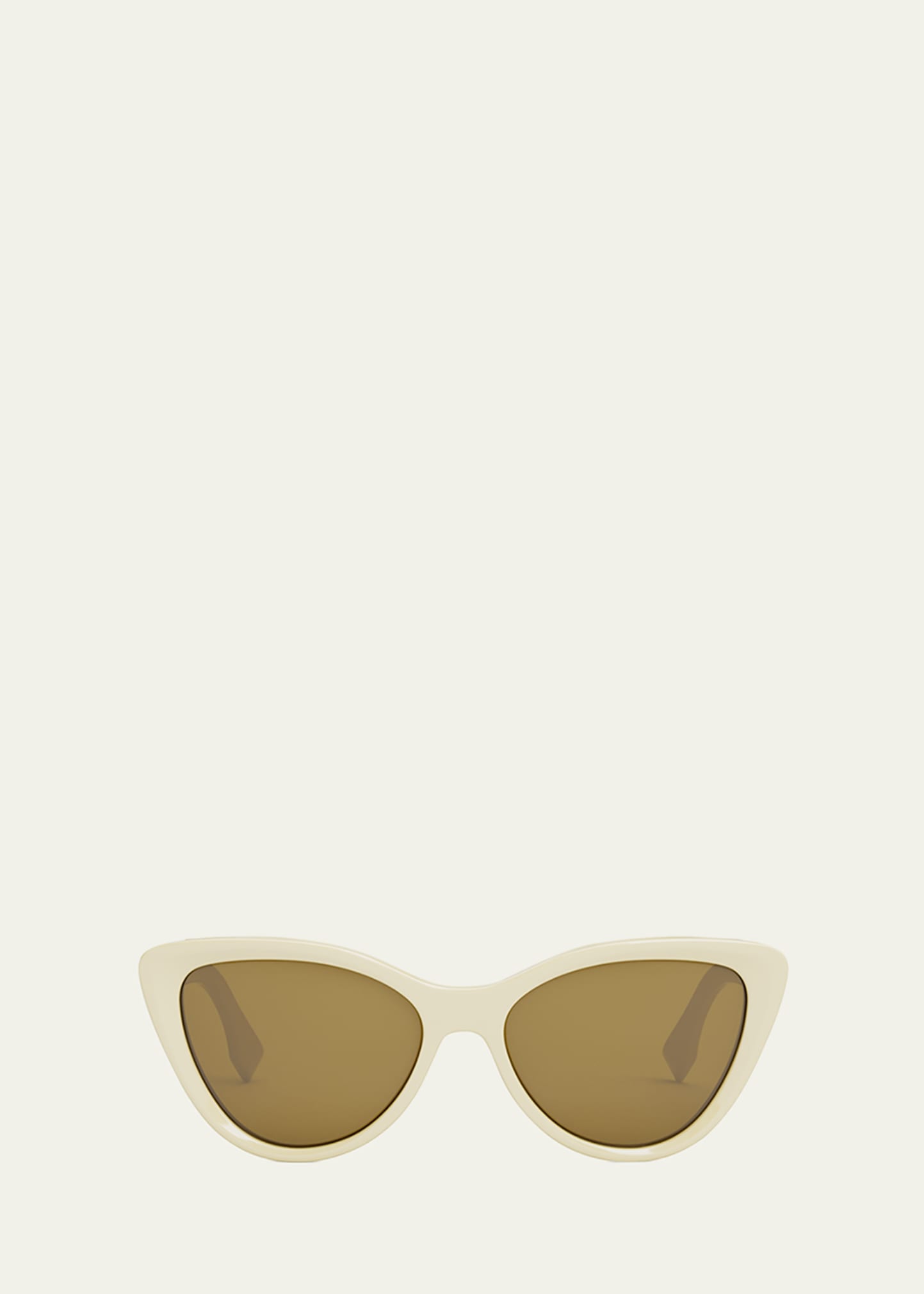 Fendi Logo Acetate Cat-eye Sunglasses In Ivory Brown