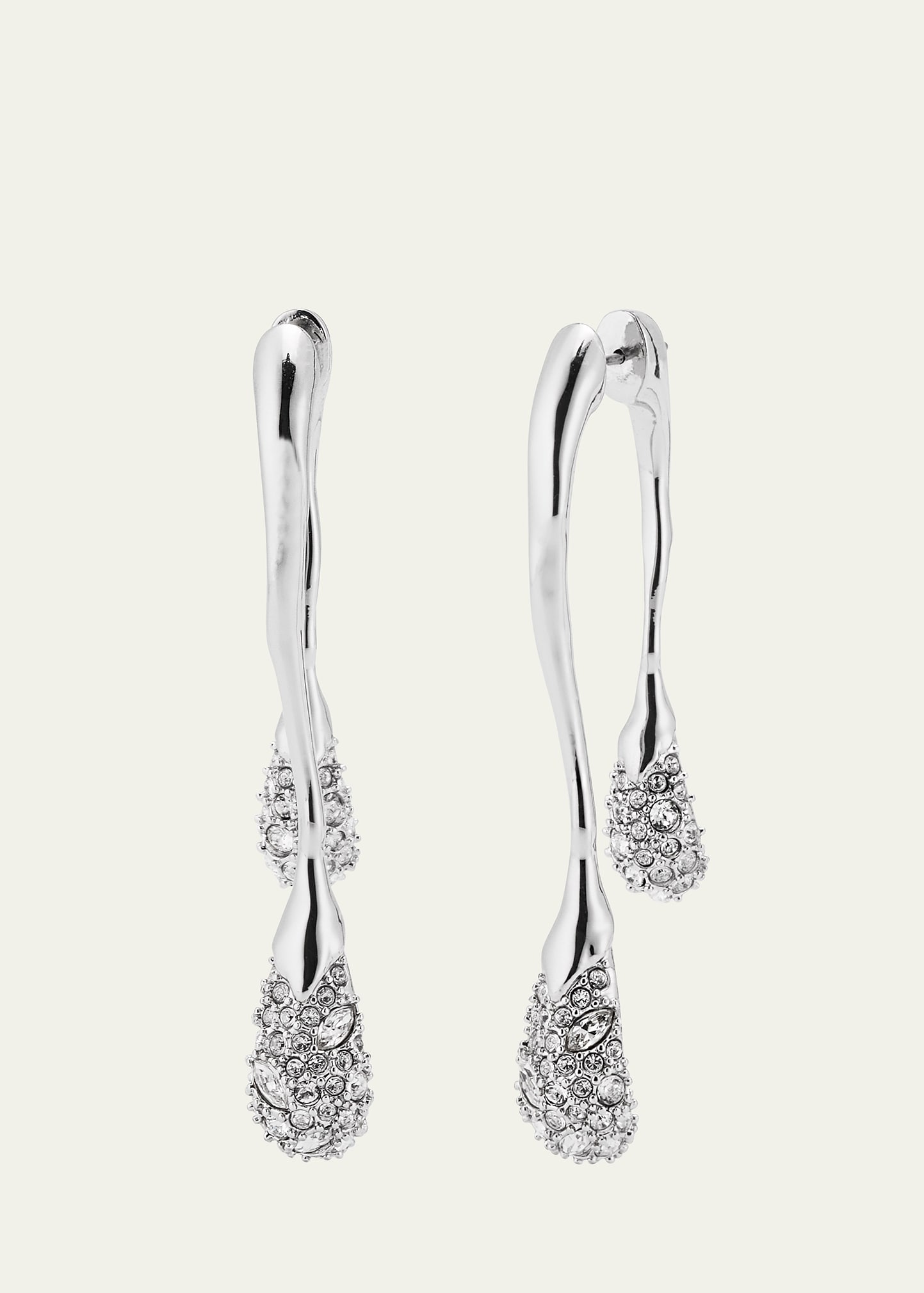 Solanales Front-Back Double Drop Crystal Earrings