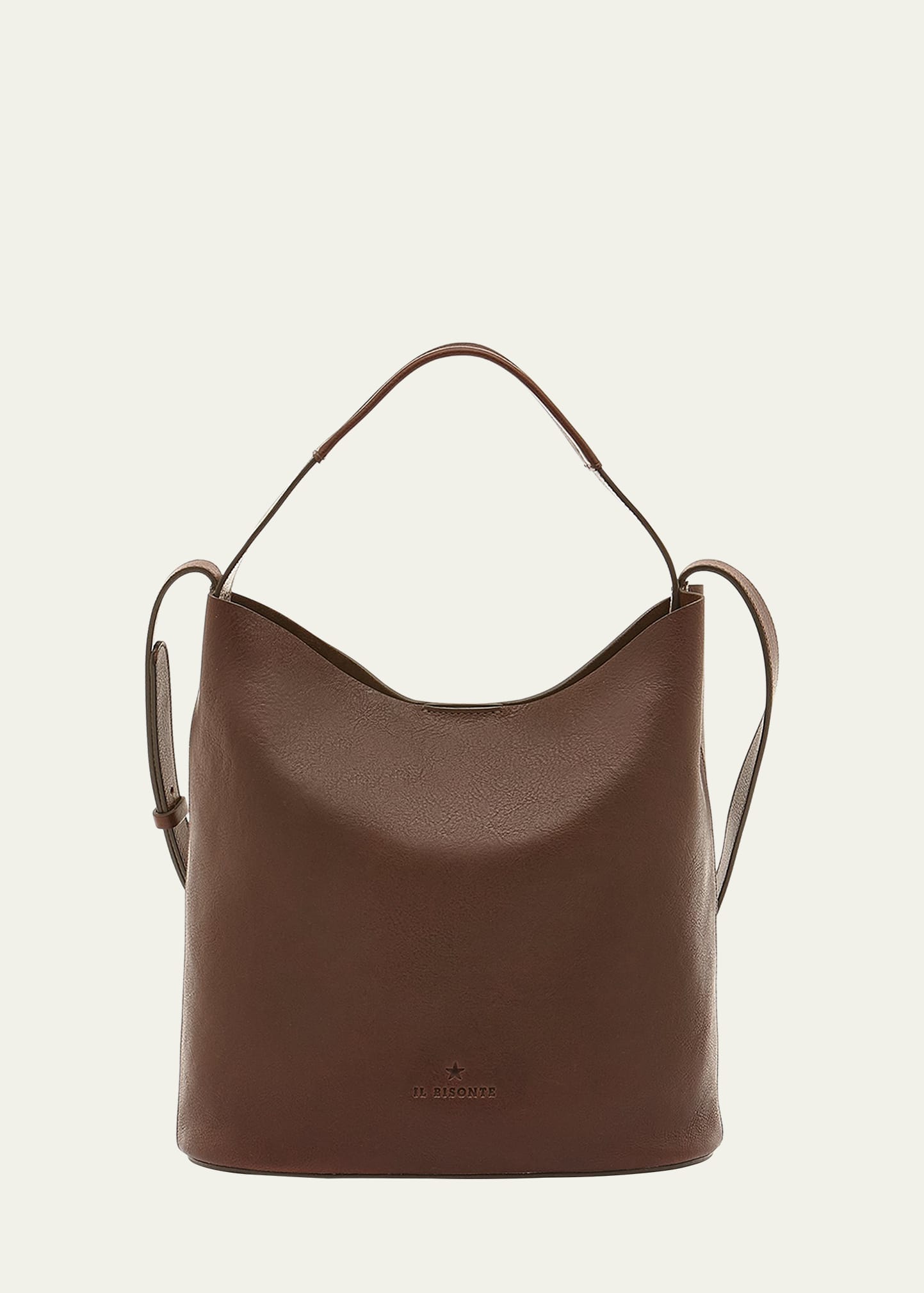 Il Bisonte Le Laudi Leather Bucket Bag In Caffe