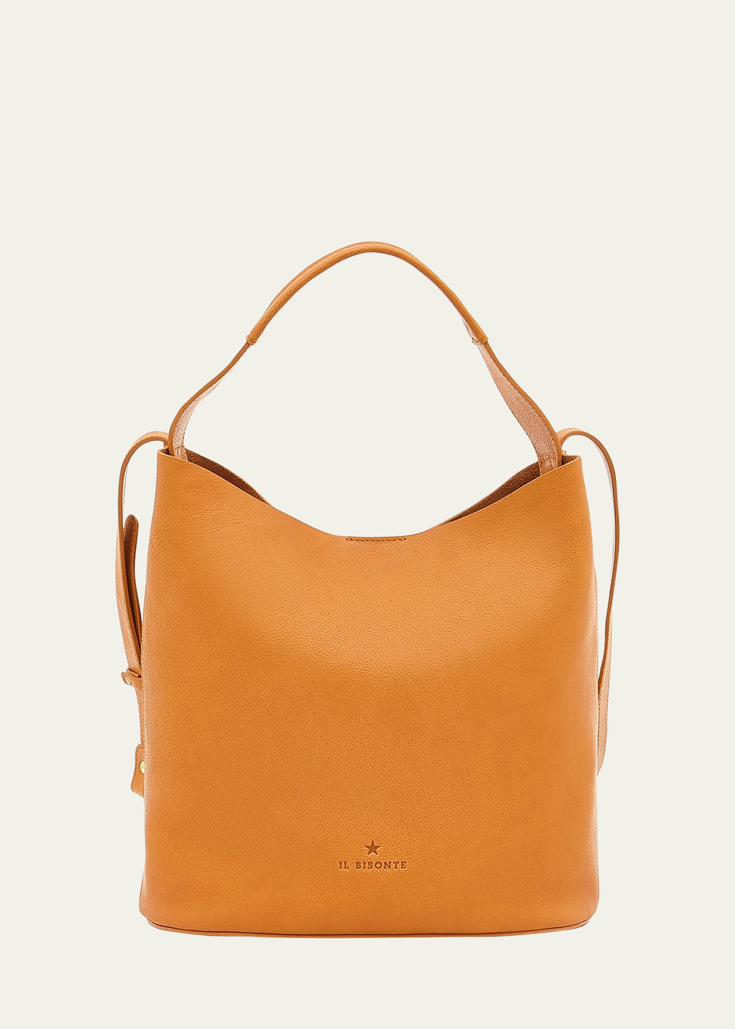 Il Bisonte Le Laudi Leather Bucket Bag In Natural