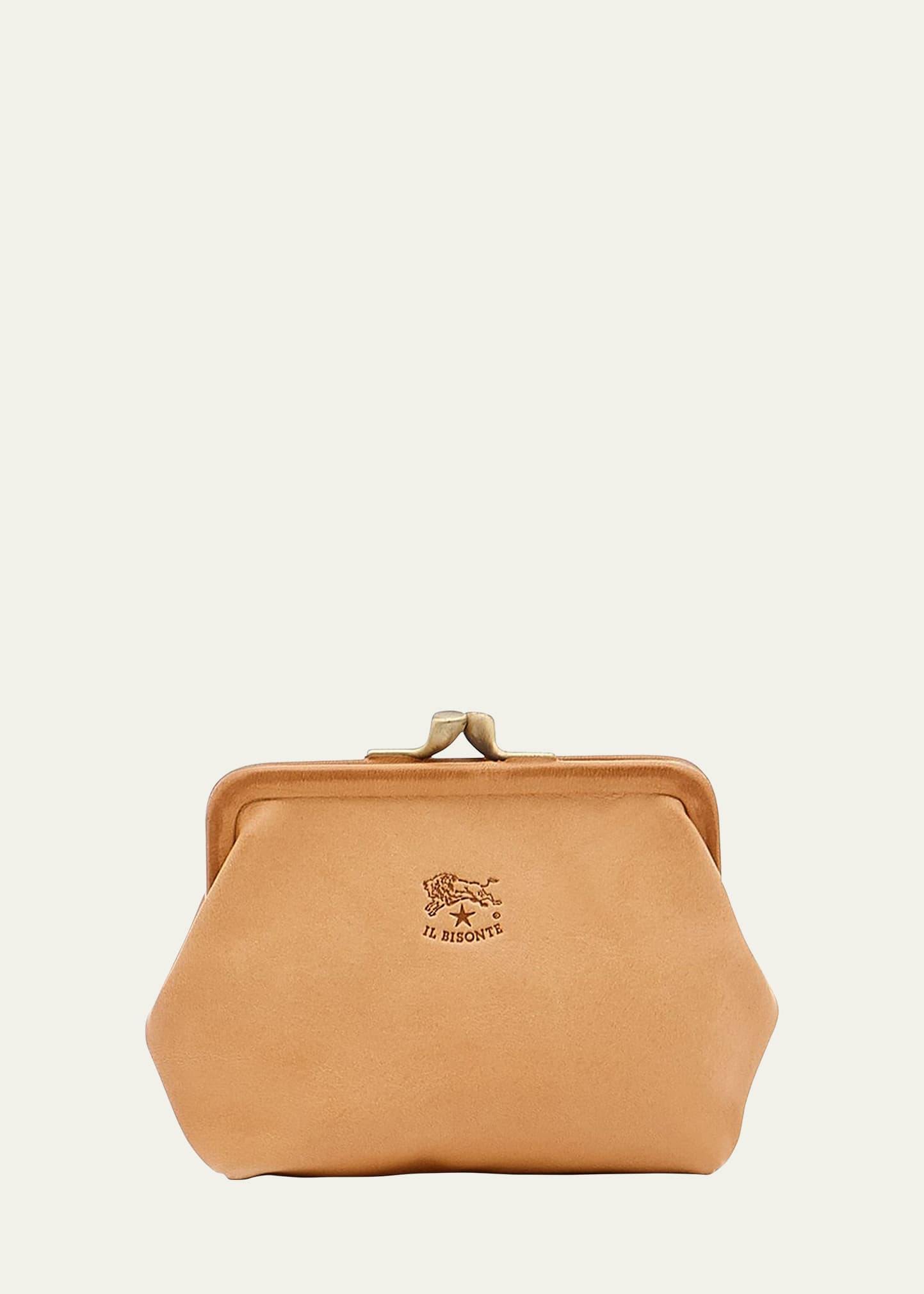 Il Bisonte Classic Leather Coin Case In Natural