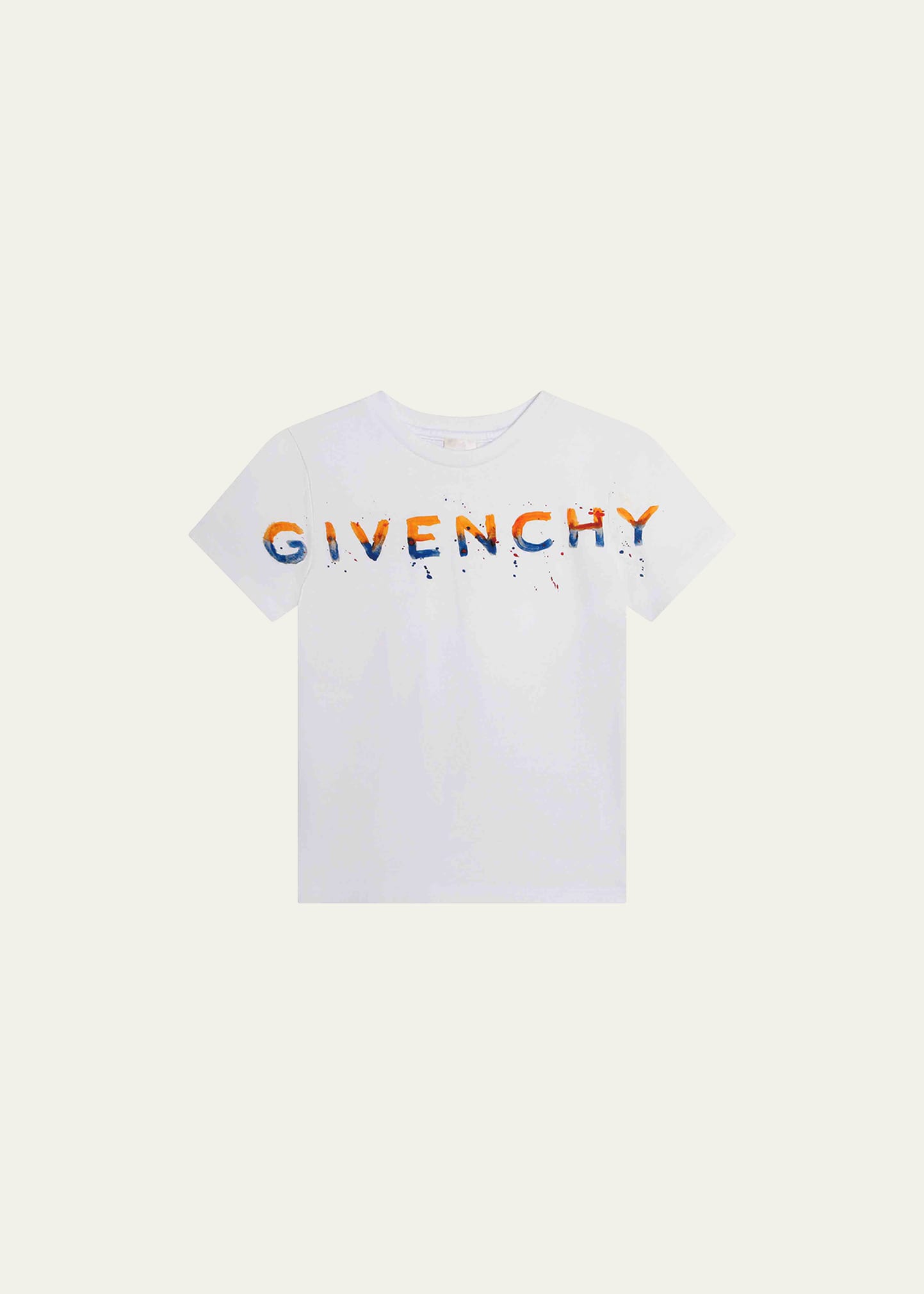 GIVENCHY BOY'S PAINTED LOGO-PRINT GRAPHIC T-SHIRT