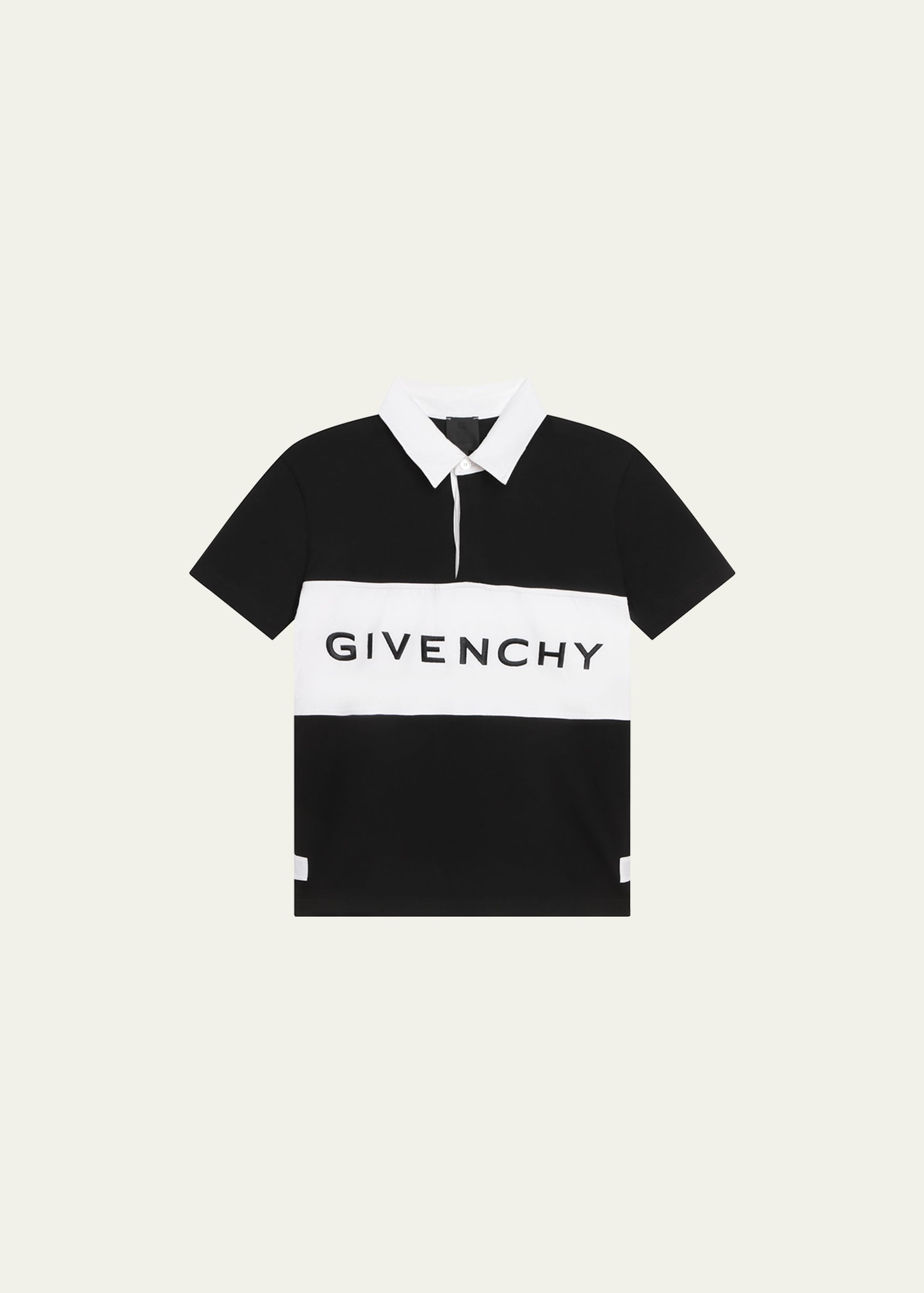 Shop Givenchy Boy's Rugby Embroidered Logo-print Polo Shirt In 09b Black