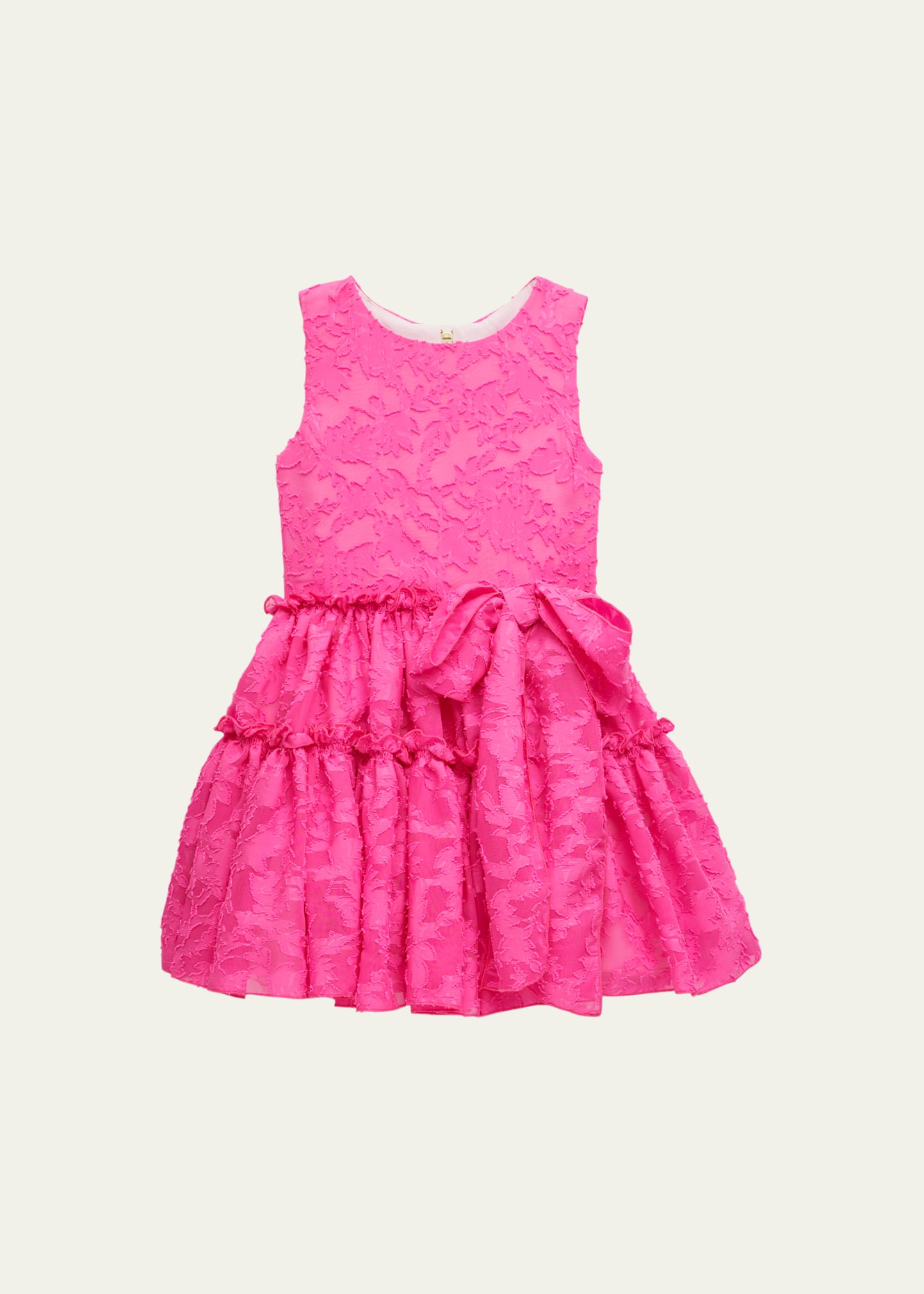 Girl's Floral-Print Ruffle Trim Dress, Size 4-6