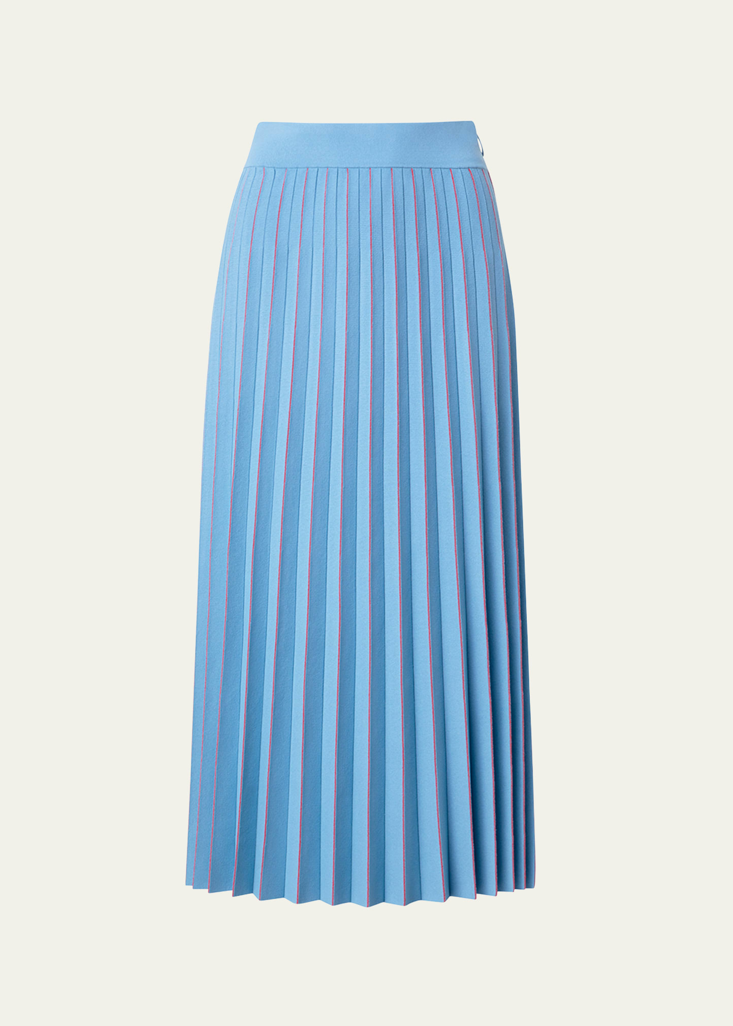 Akris Punto Midi Skirt Viscose Blend Stripe Int In Sky-red