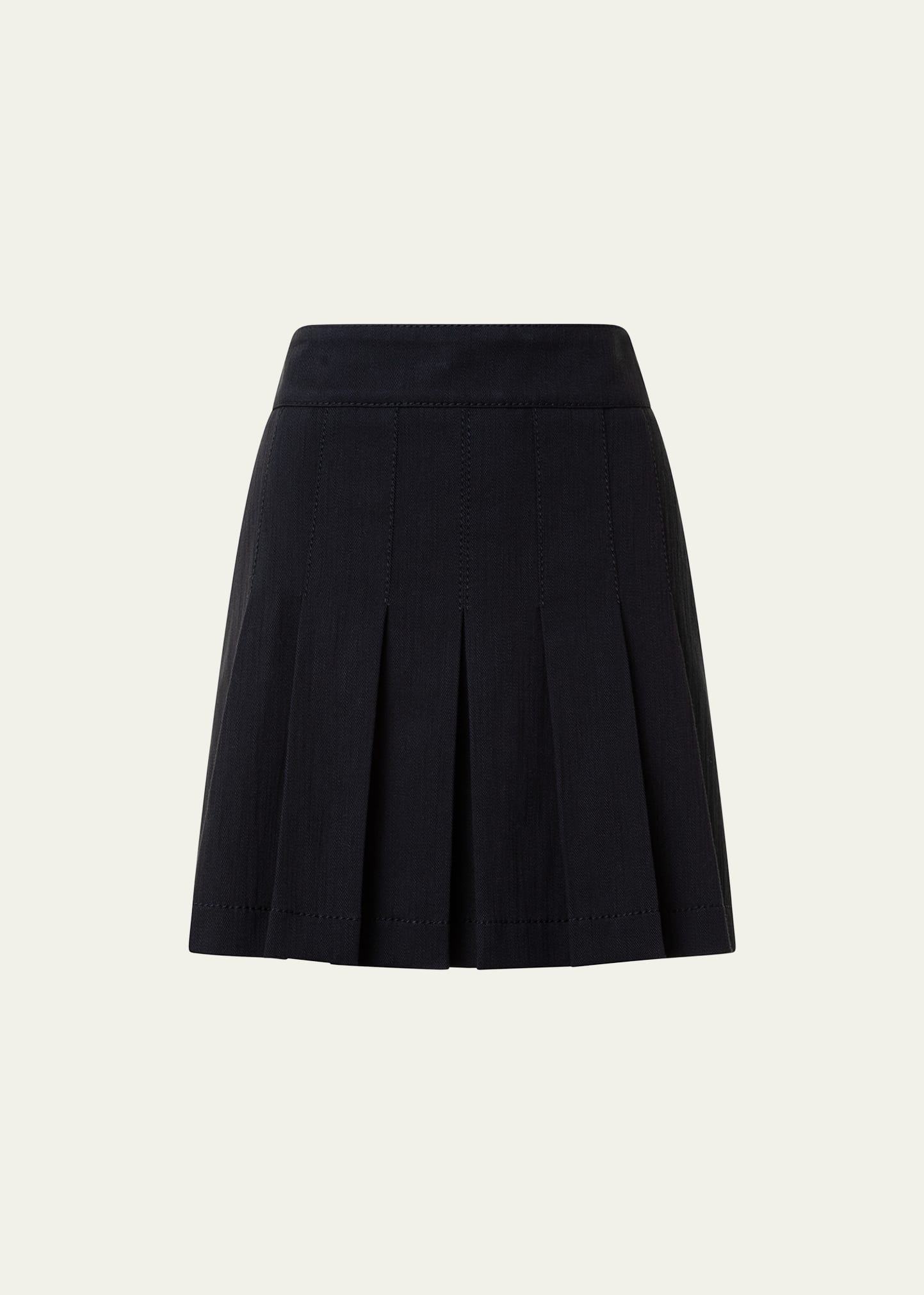 Akris Punto Pleated Denim Mini Skirt In Black