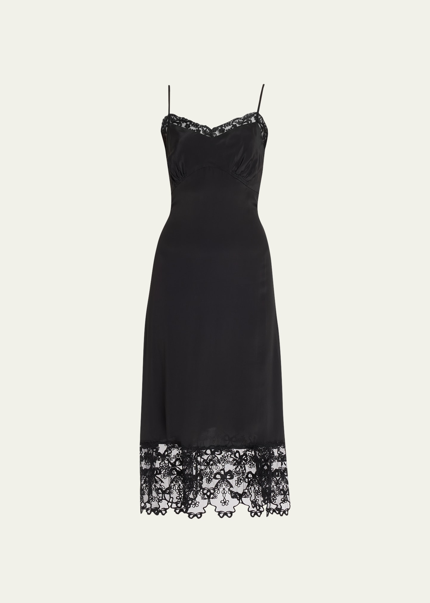 Lace-Trim Slip Dress