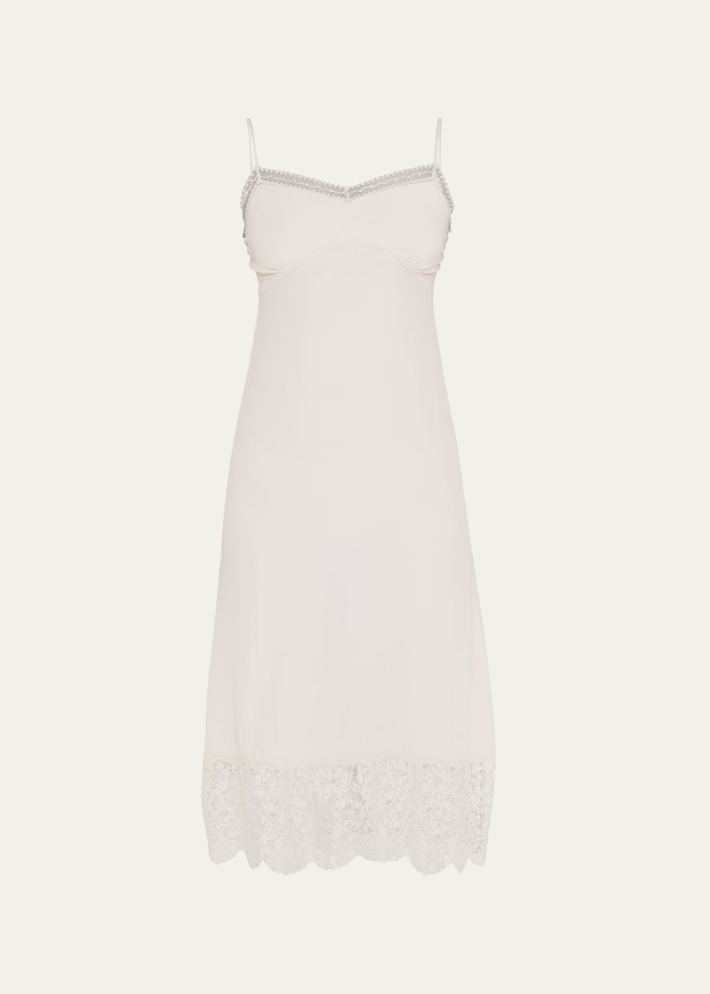 Shop Simone Rocha Lace-trim Slip Dress In Pale Rose