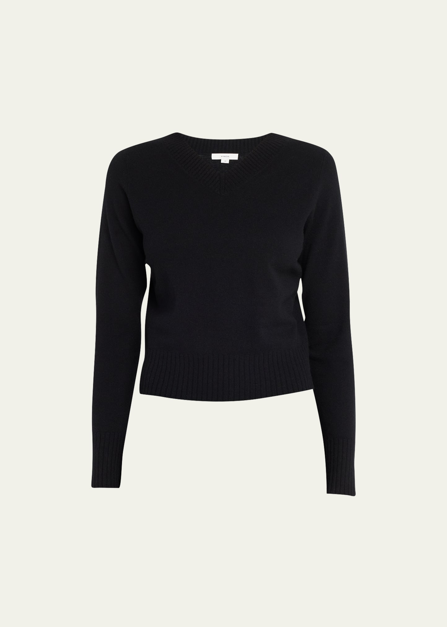 Vince Cropped Wool-Blend V-Neck Pullover Sweater