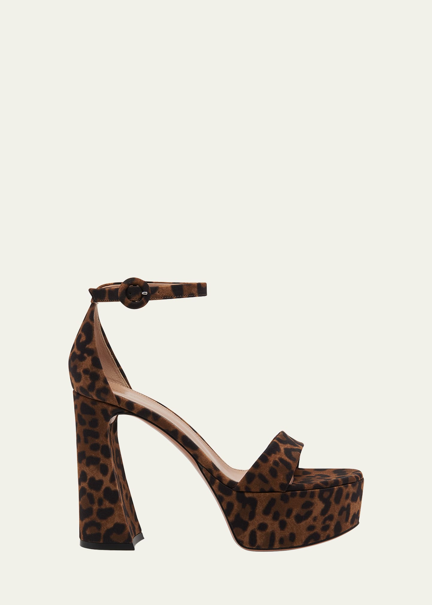 GIANVITO ROSSI LEOPARD ANKLE-STRAP PLATFORM SANDALS