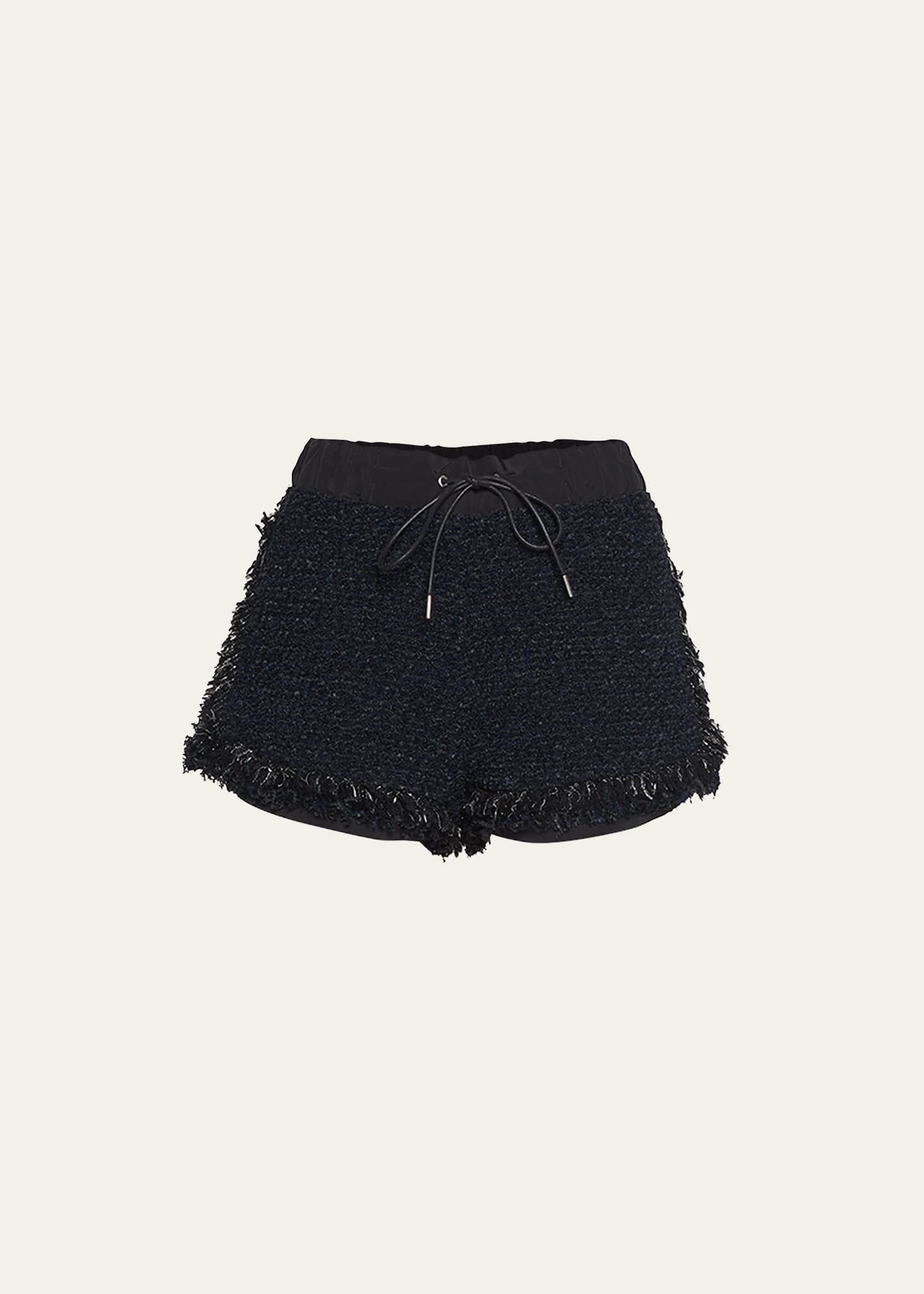 Metallic Fringe Tweed Pull-On Shorts