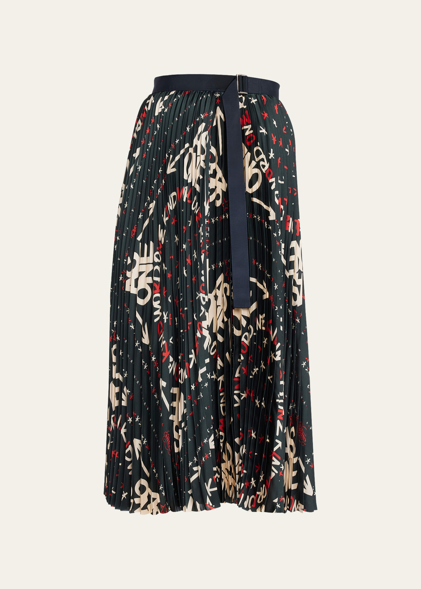 Eric Haze Star-Print Pleated Midi Wrap Skirt
