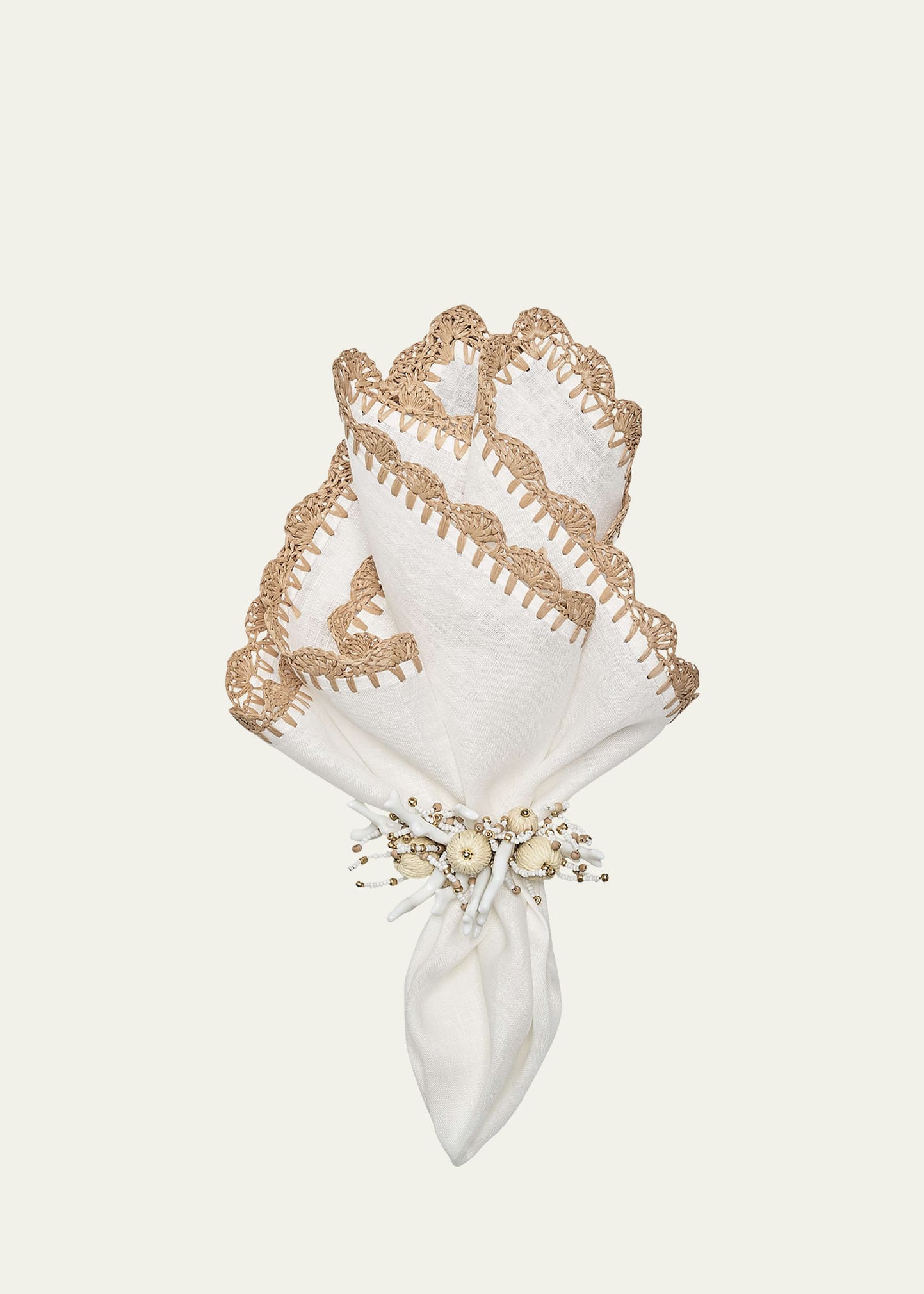Kim Seybert Shell Edge Napkin In White