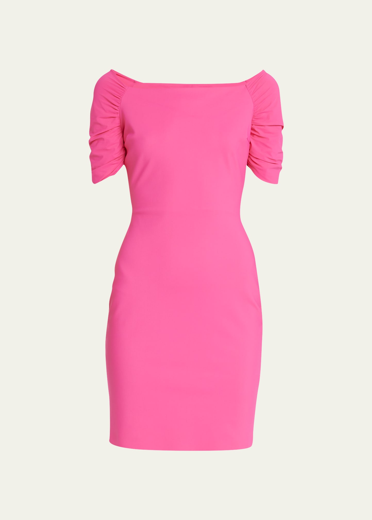 Chiara Boni La Petite Robe Vissia Offshoulder Shirredsleeve Mini