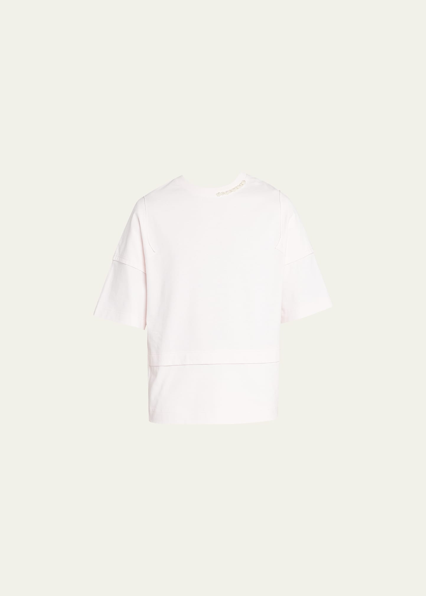 Simone Rocha Men's Embellished-Collar Patchwork T-Shirt