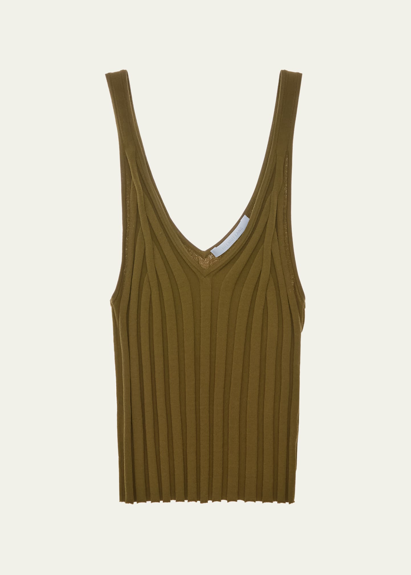 Helmut Lang Angela Ribbed V-neck Tank In Morass