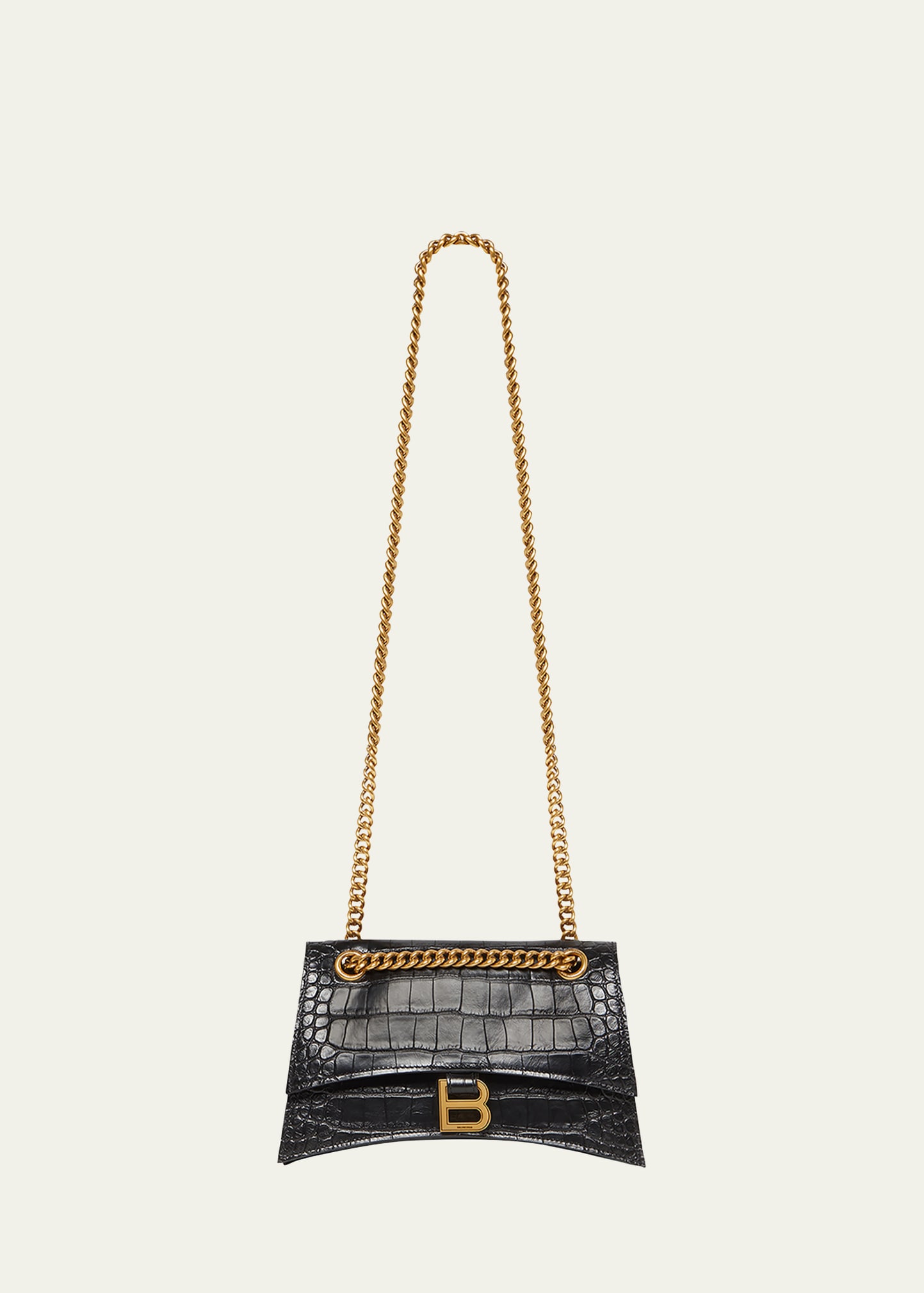 Balenciaga Green Leather Shoulder Handbag With Magnetic Closure And Metal Details In Black
