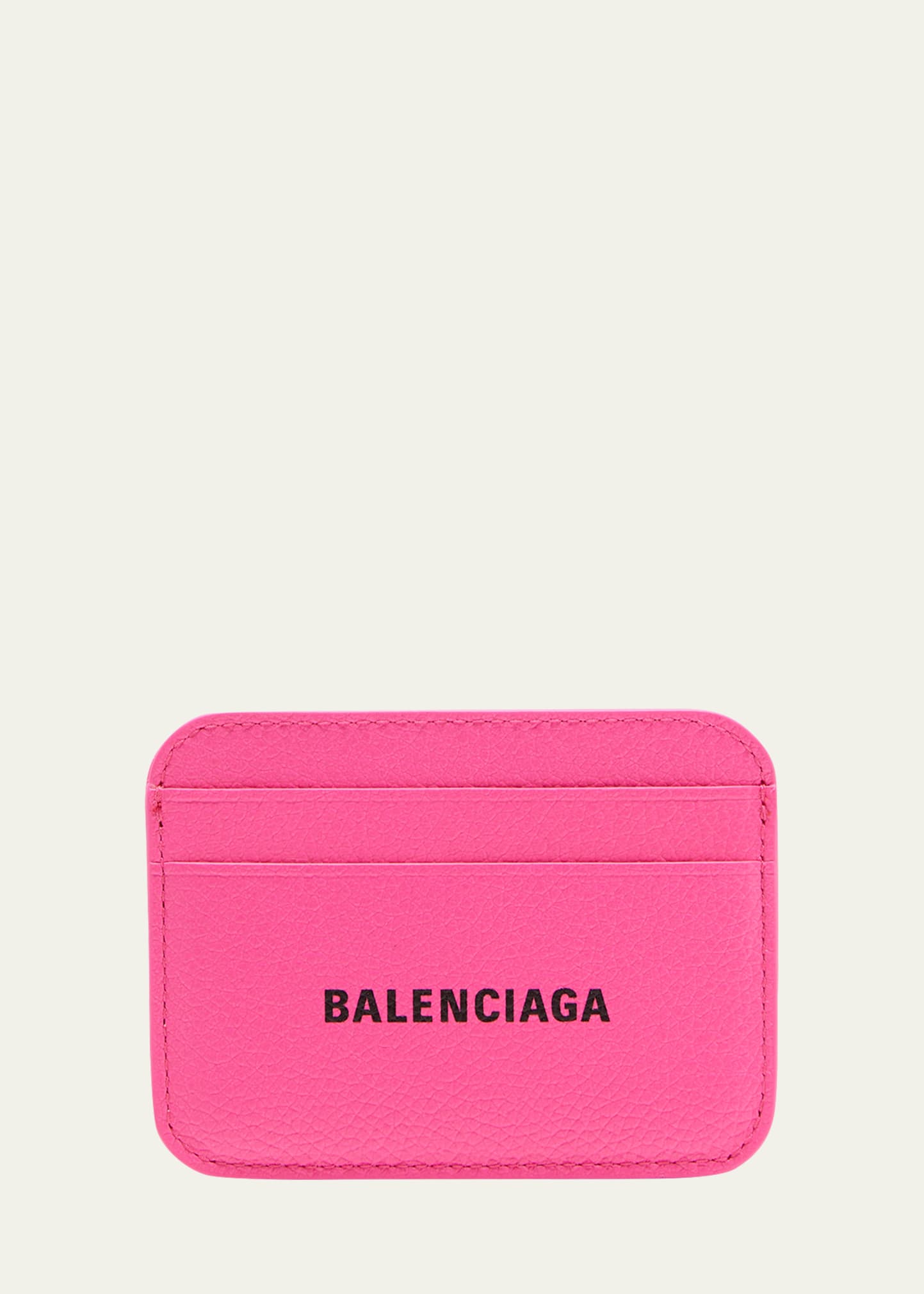 BALENCIAGA CASH LOGO LEATHER CARD HOLDER