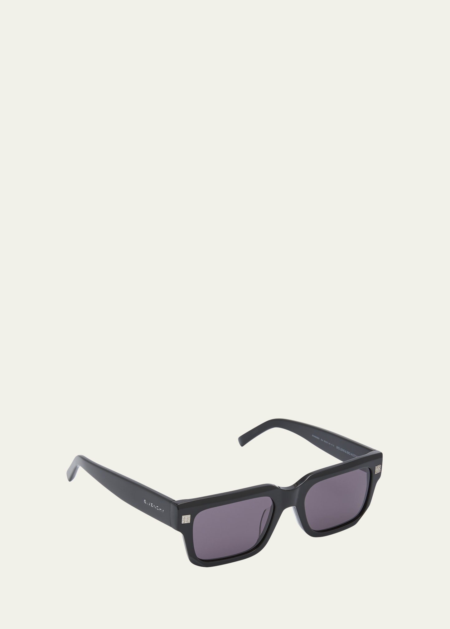 Givenchy Gv Day 53mm Square Sunglasses In Shiny Black Smoke