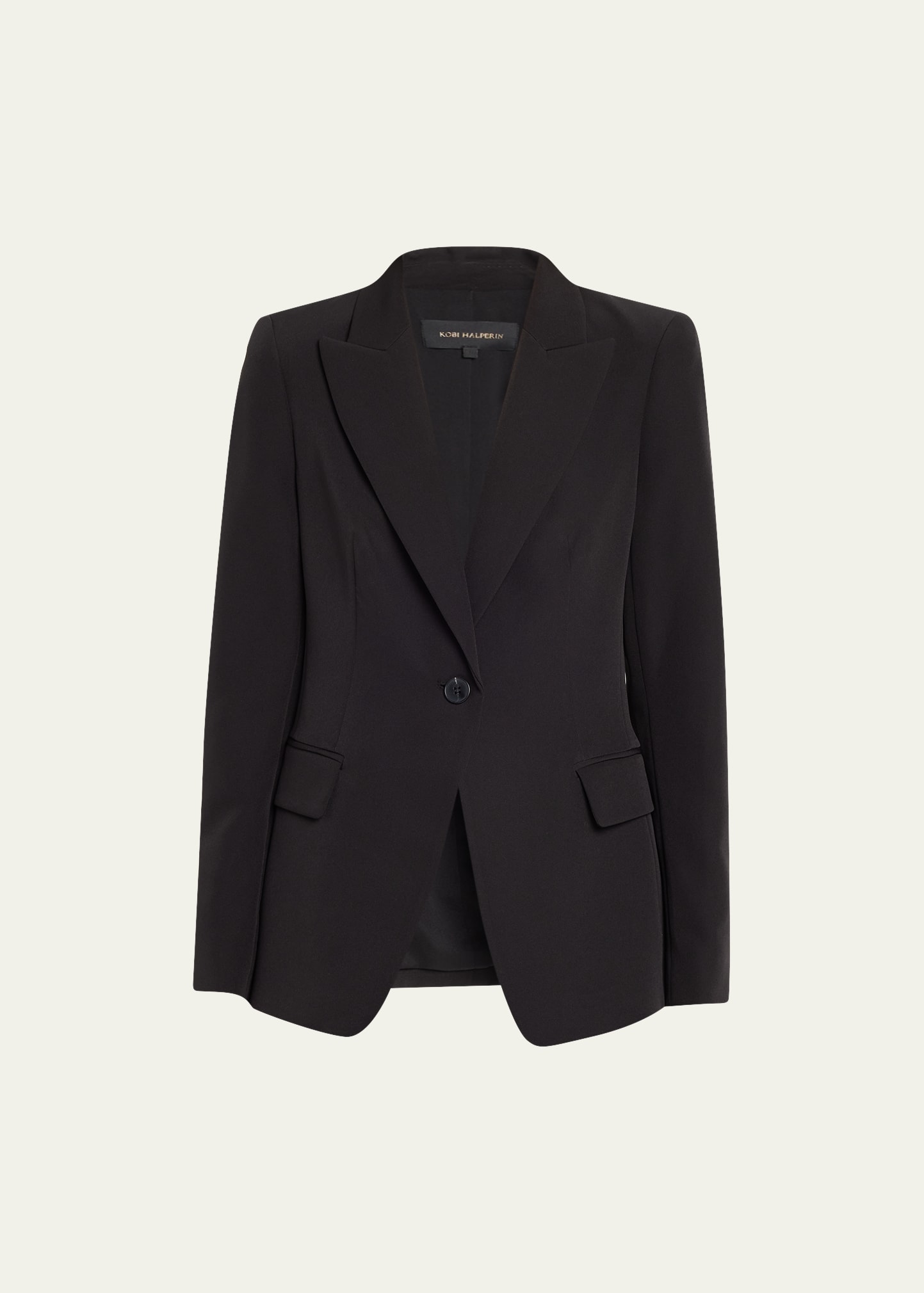 Kobi Halperin Jordi Single-button Twill Jacket In Black