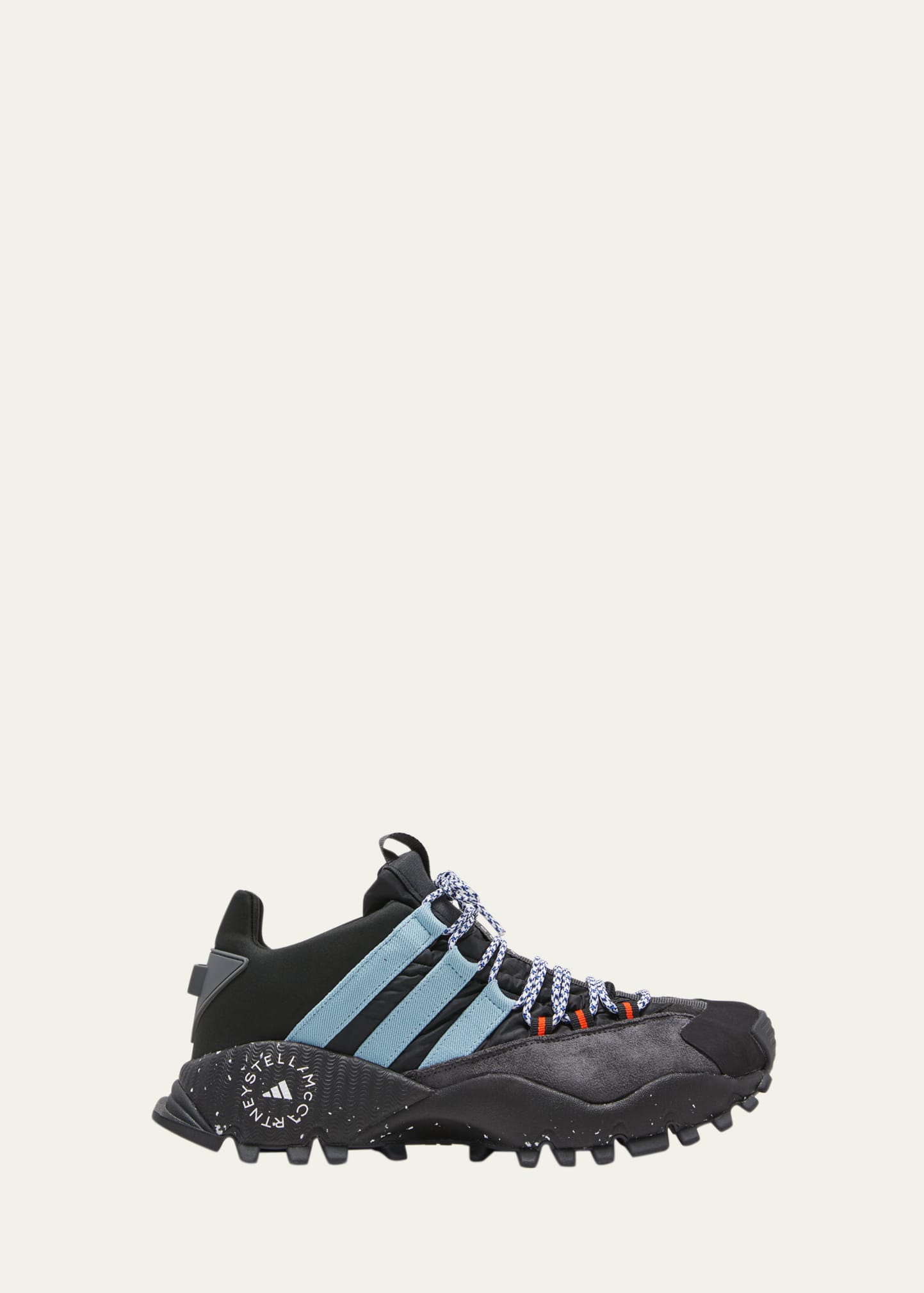 Adidas By Stella Mccartney Seeulater Twill-trimmed Jersey, Shell And Vegetarian Suede Sneakers In Cblack/utigre/hir