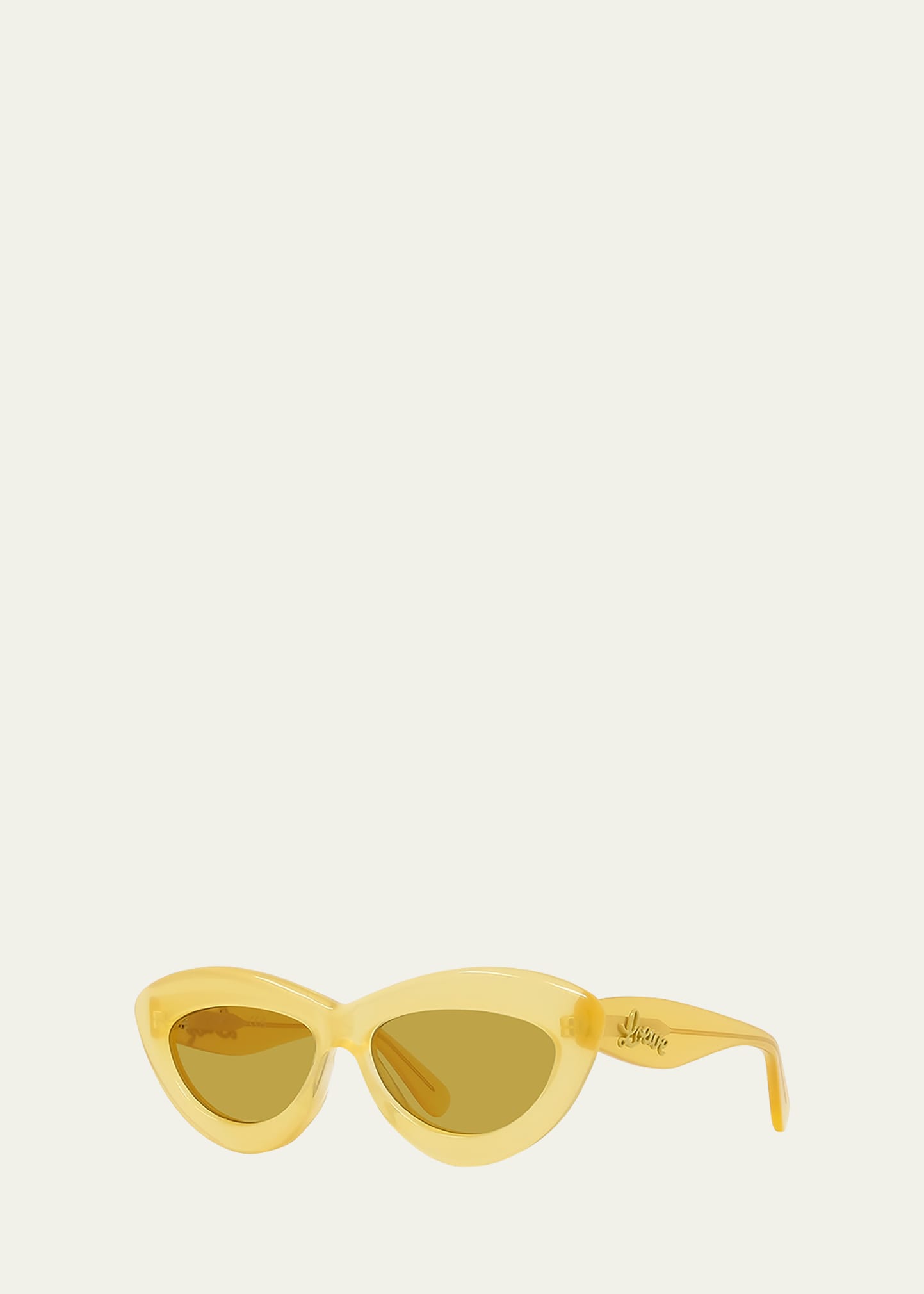 Loewe Raised Logo Acetate Cat-eye Sunglasses In Canary Yellow