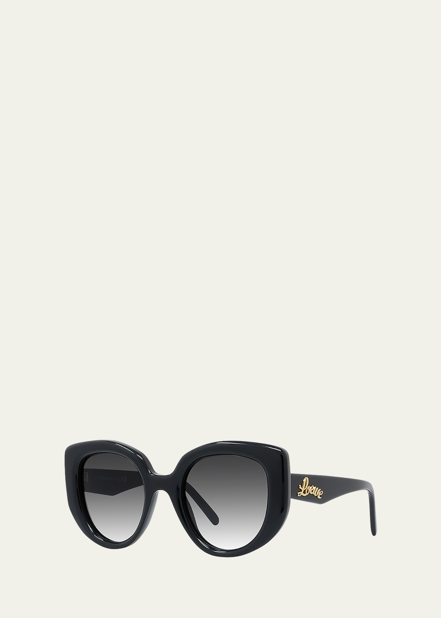 Shop Loewe Oversized Acetate Butterfly Sunglasses In Shiny Black Gradi